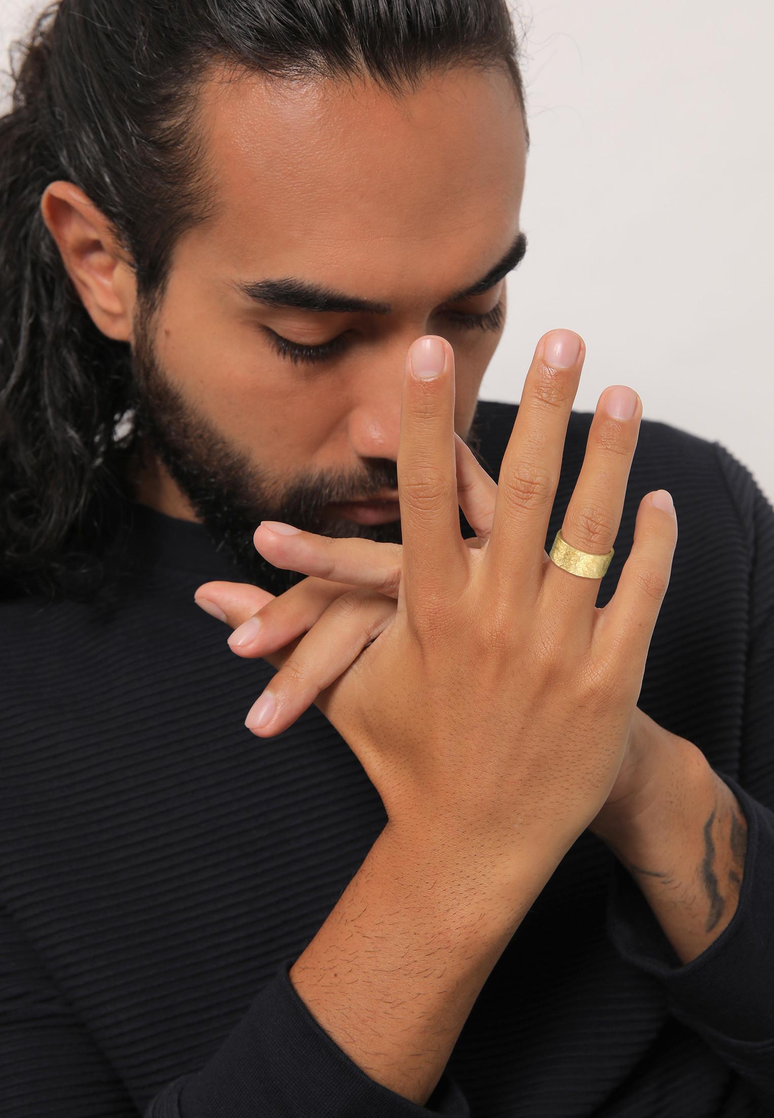 Kuzzoi Ring Bandring Organic Struktur 925 Silber