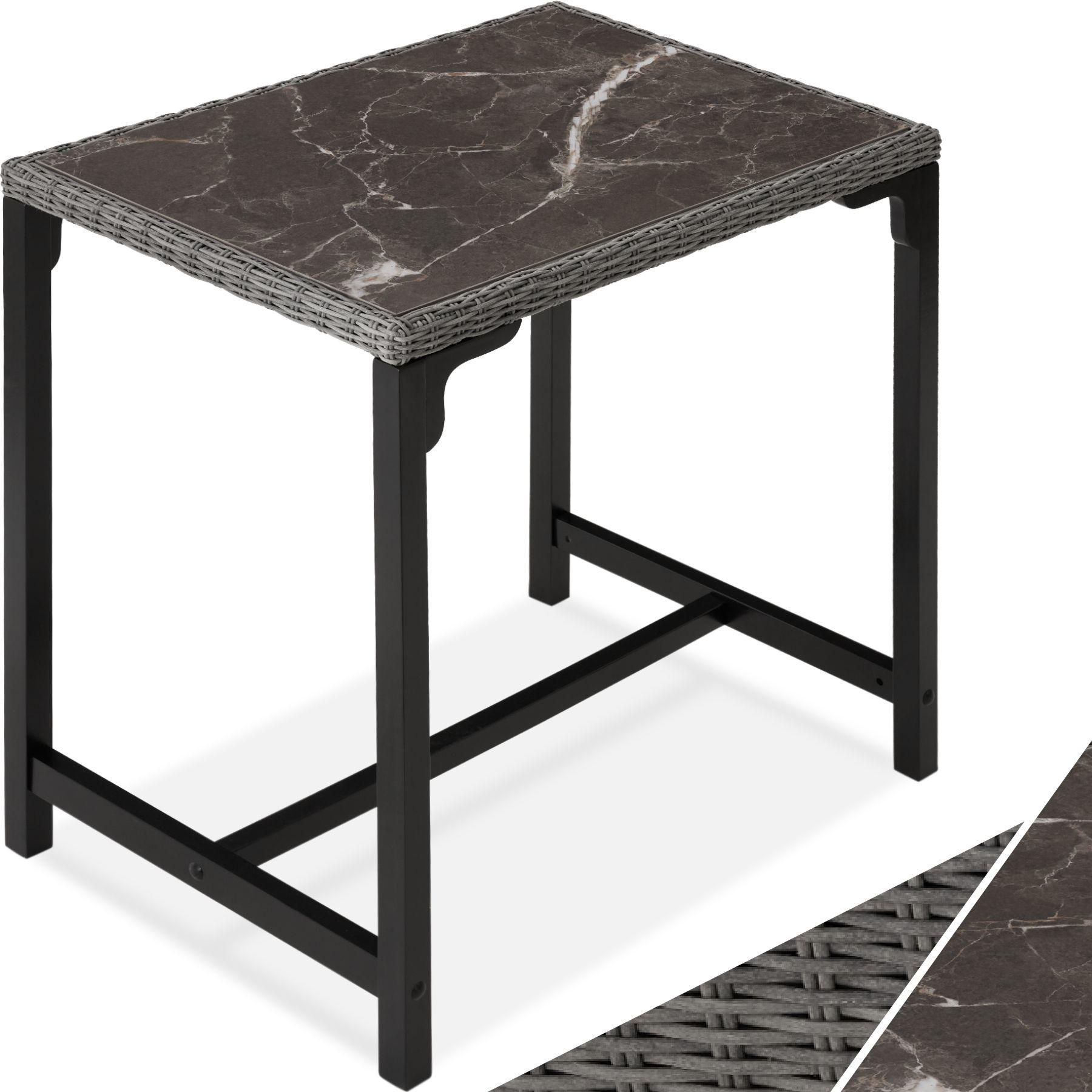 Tectake Rattan Bartisch Kutina 96x65x100cm
