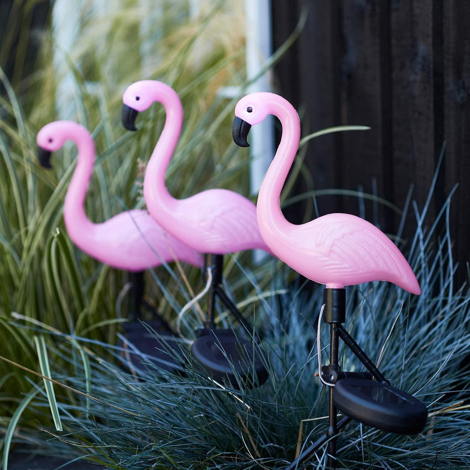 Northio Solarzellenbetriebene Gartenlampen - Flamingo - 3 Stk