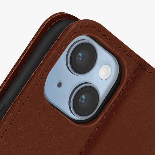 Avizar Leder Hülle iPhone 14 Plus Braun