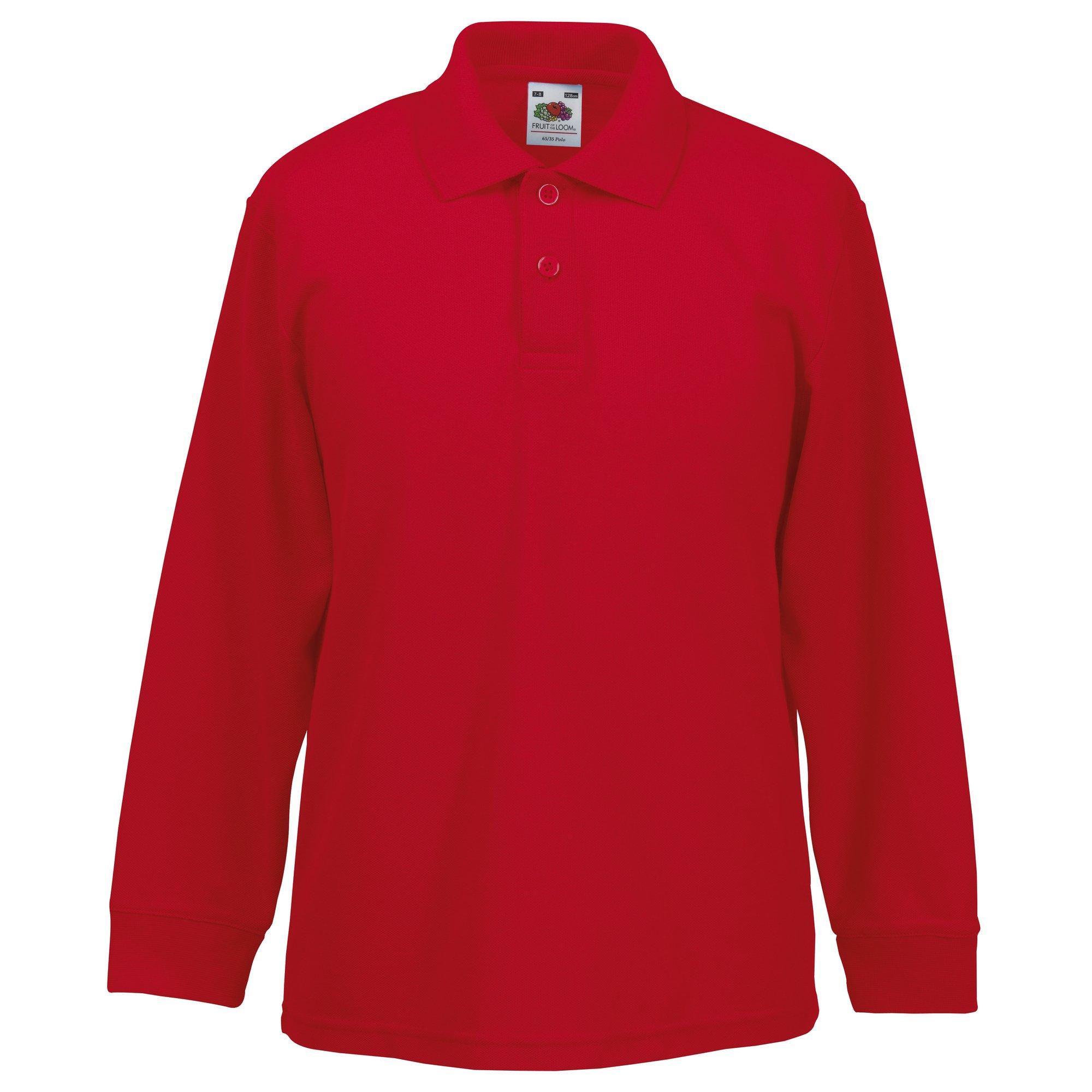 Fruit of the Loom Polo Shirt, Langarm