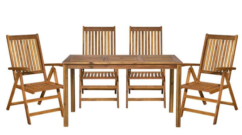 mutoni Garten Sitzgruppe Akazie 135x80 (5-tlg)