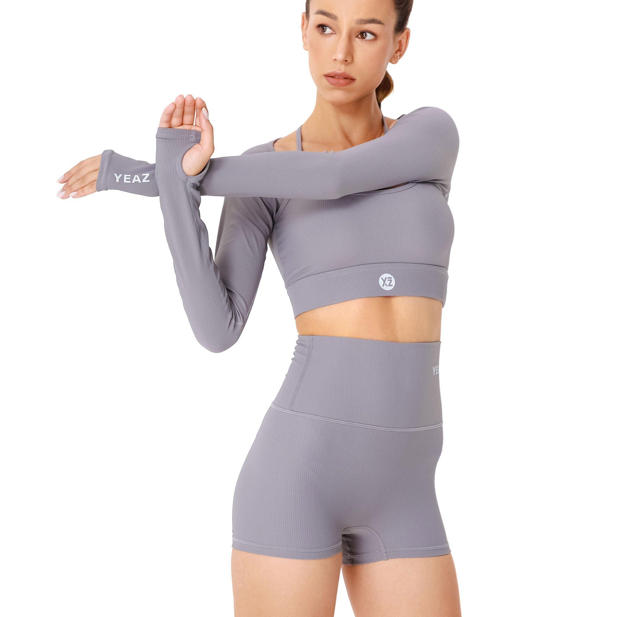 YEAZ CLUB LEVEL SET Long Top + Shorts - Shadow Grey