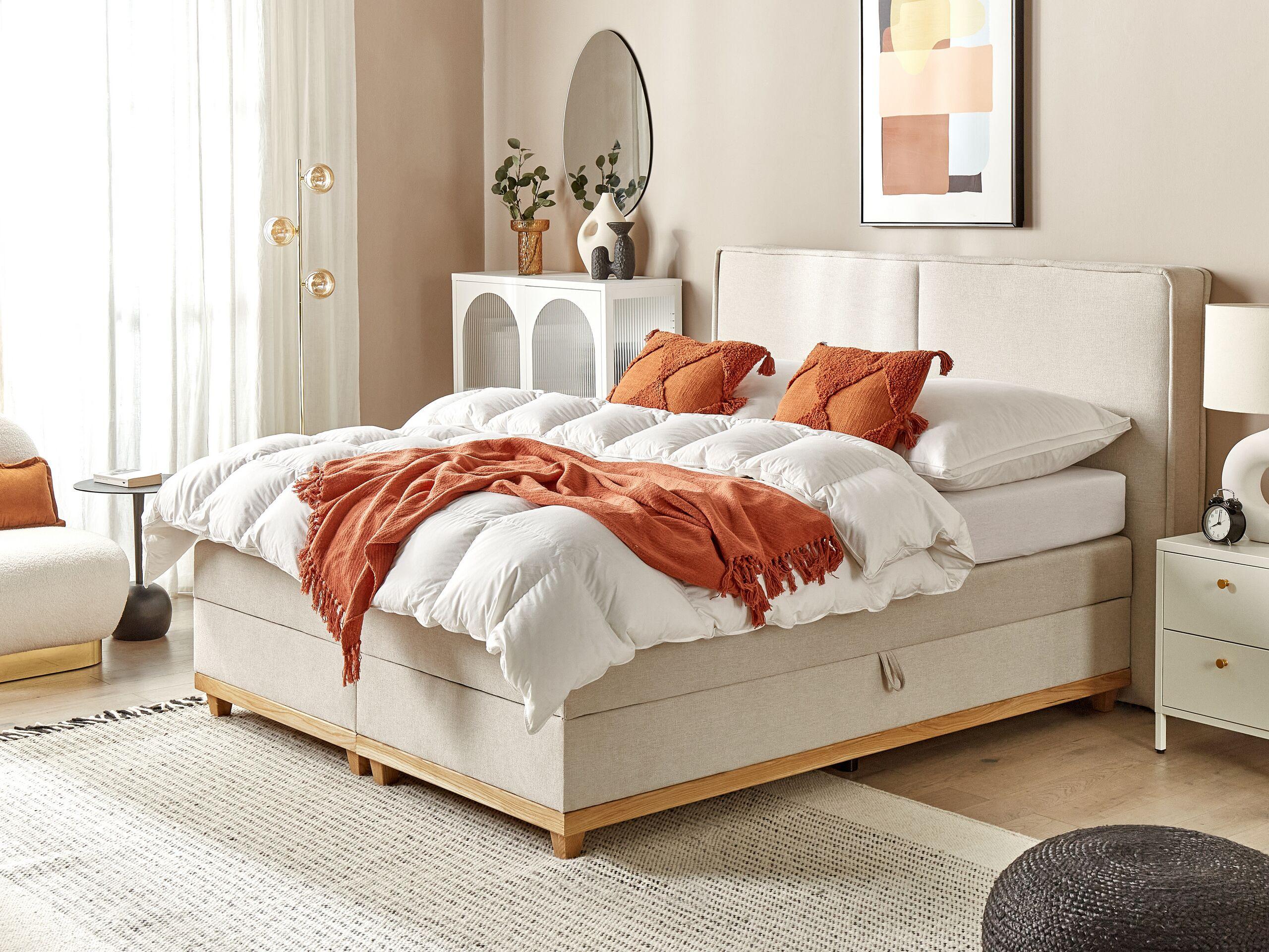 Beliani Boxspringbett mit Stauraum aus Polyester Klassisch DYNASTY