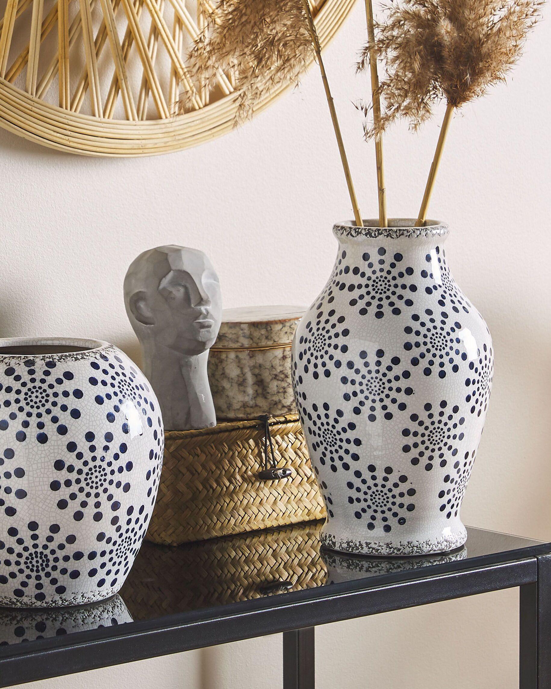 Beliani Blumenvase aus Steinzeug Retro NEMEA