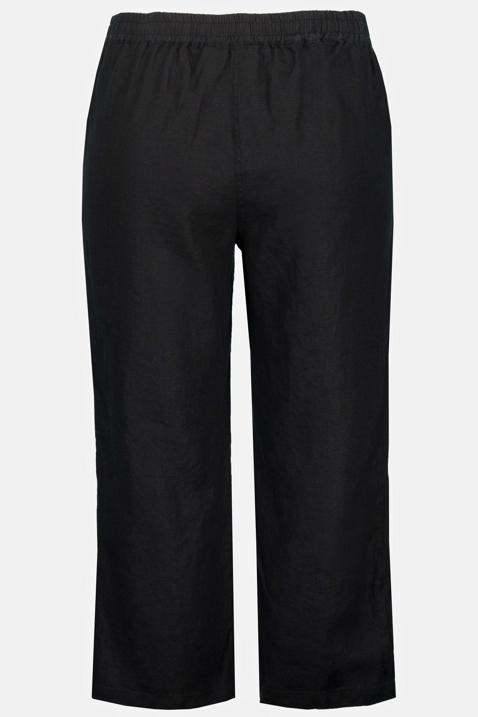 Ulla Popken 7/8 Leinenhose mit elastischem Bund