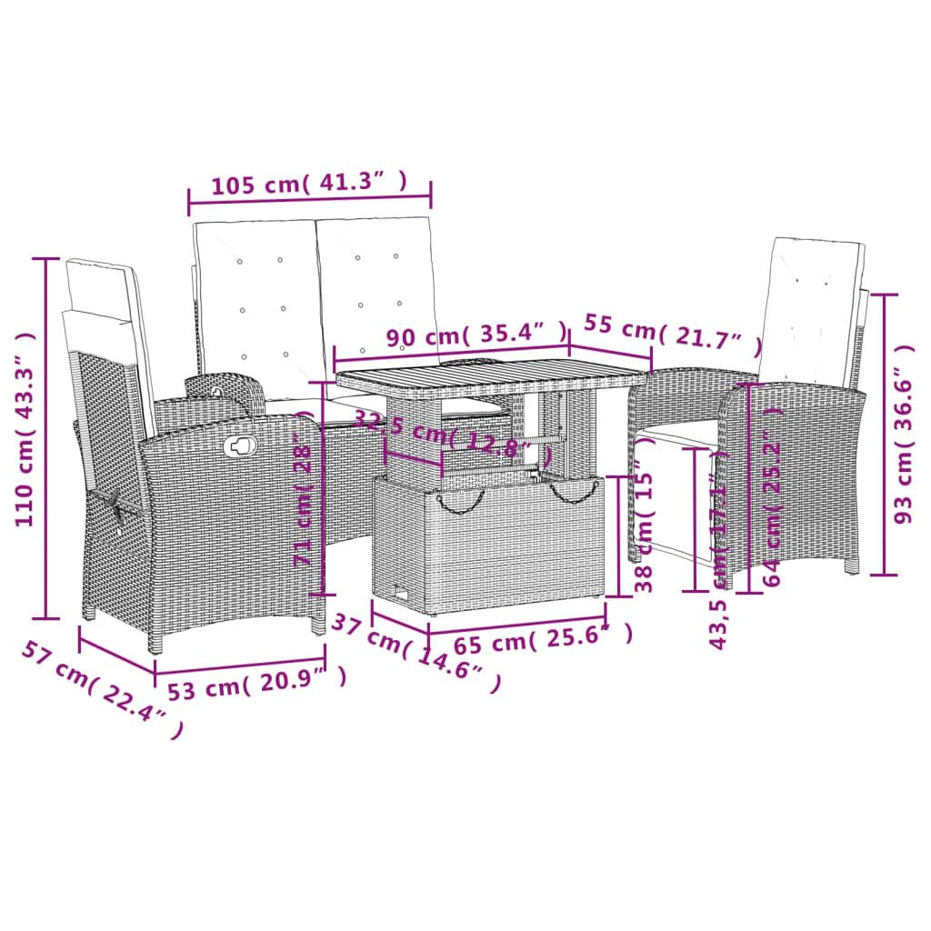 VidaXL Garten essgruppe poly-rattan