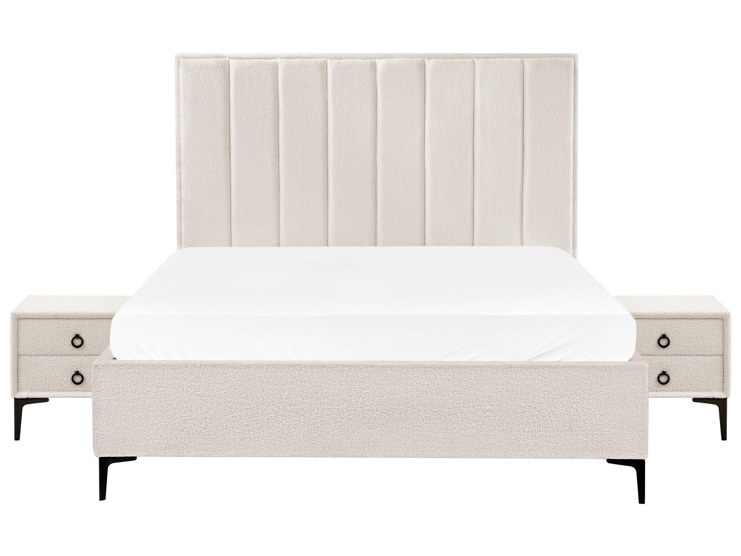 Beliani Schlafzimmer Set aus Bouclé SEZANNE
