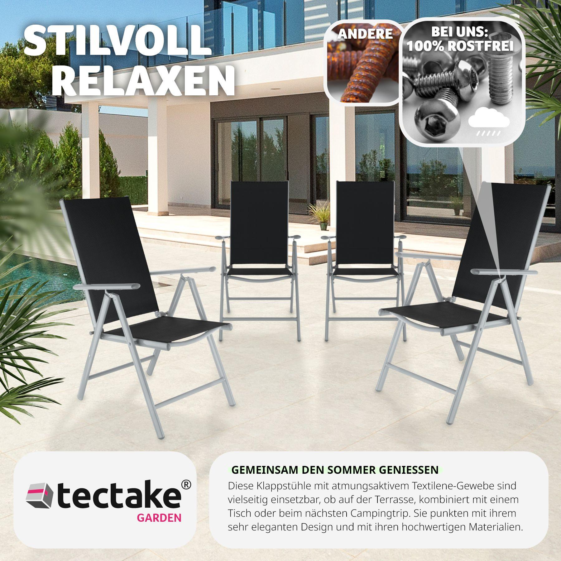 Tectake 4 Aluminium Gartenstühle