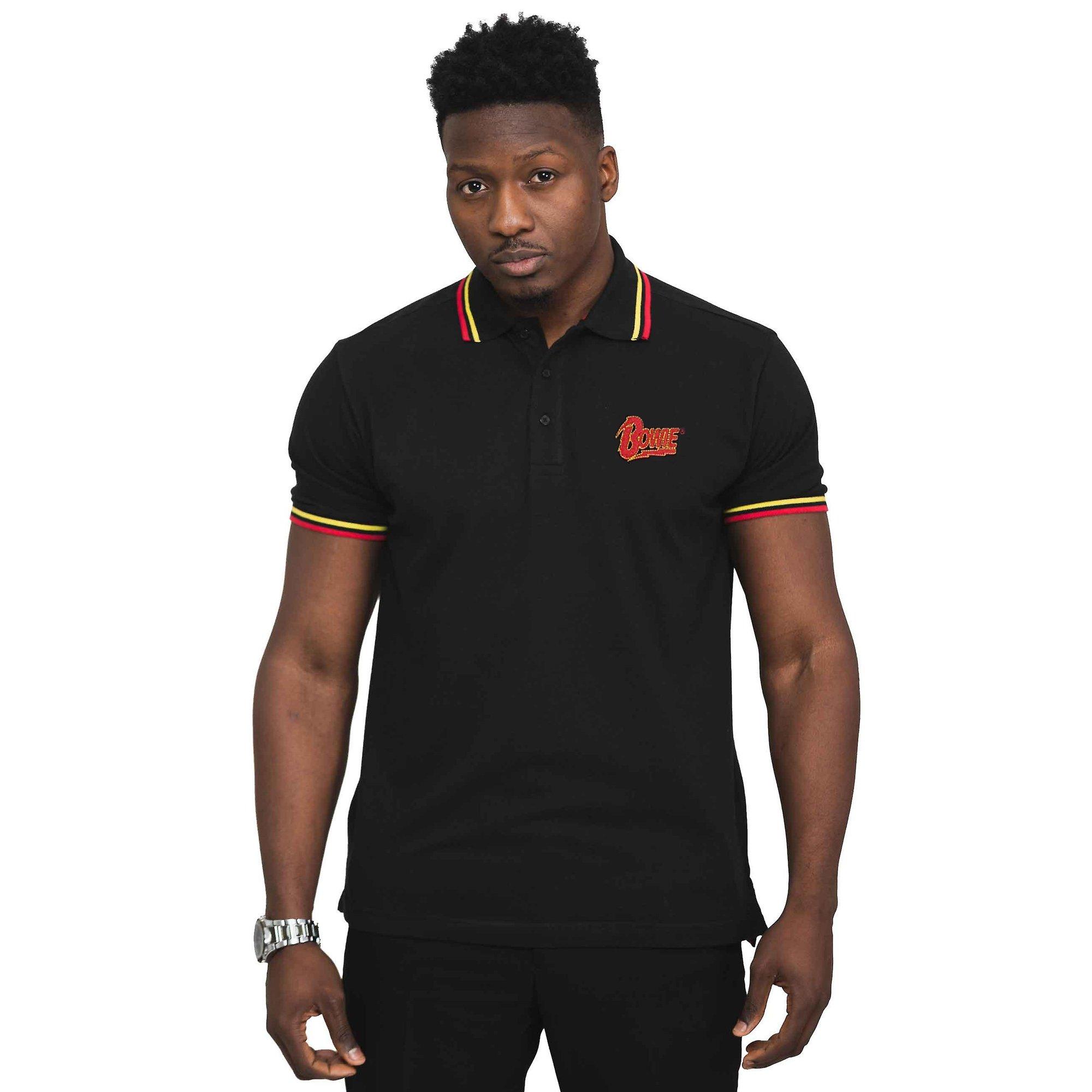 David Bowie Poloshirt mit Logo-Print