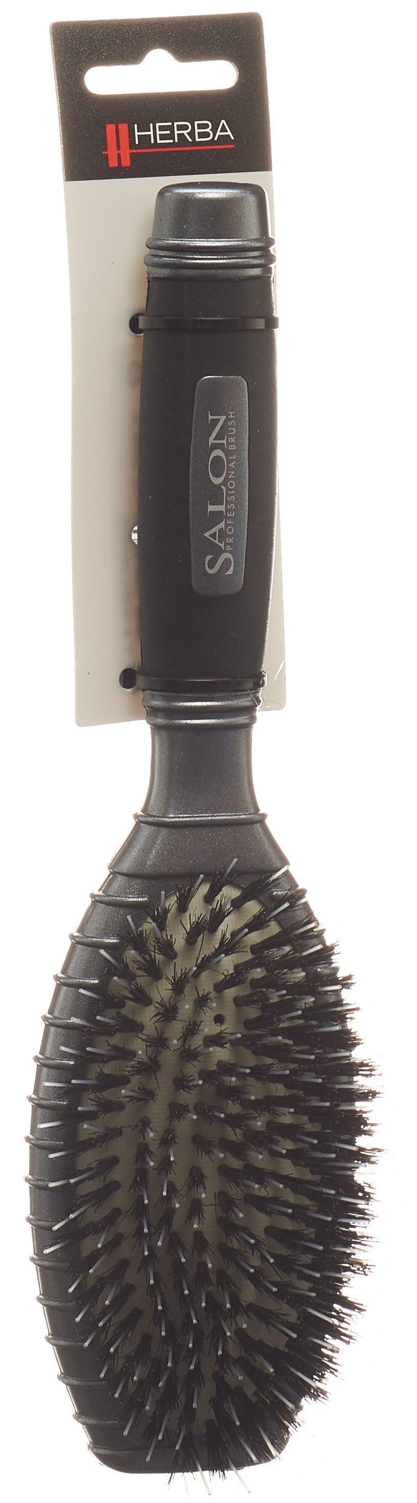 HERBA Gummikopfbürste mit Naturborsten, oval, 11-reihig