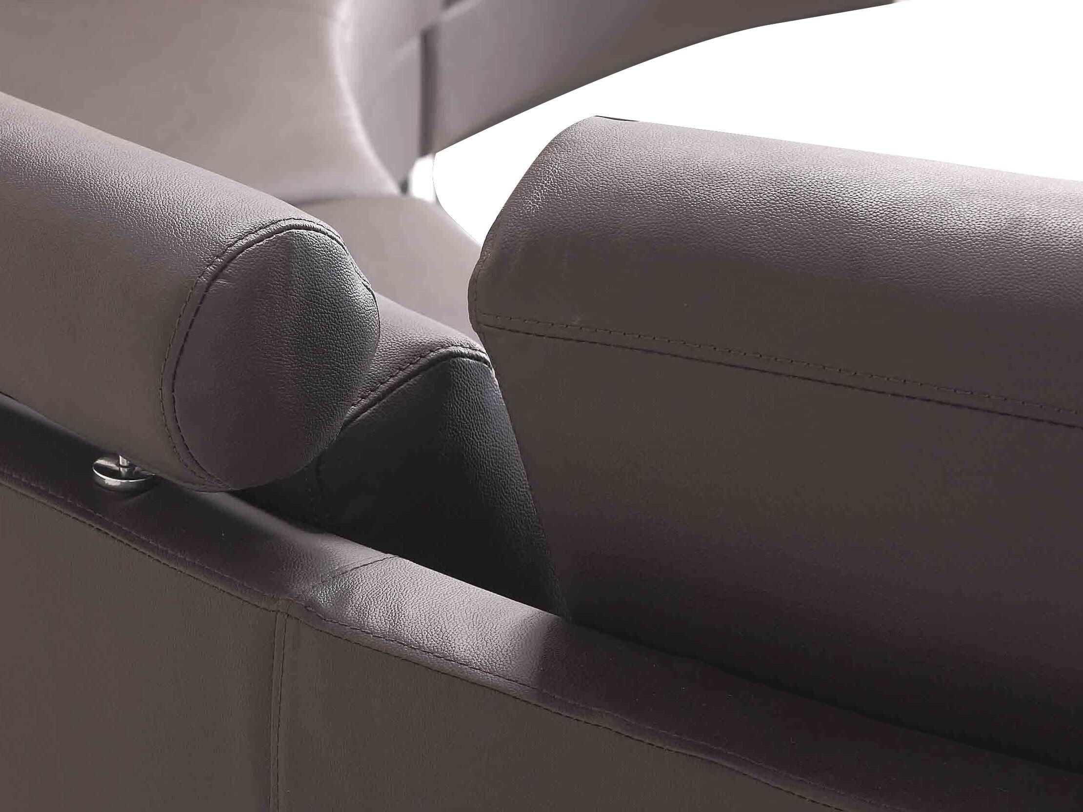 Beliani Halbrundes Sofa aus Echtleder Retro ROTUNDE