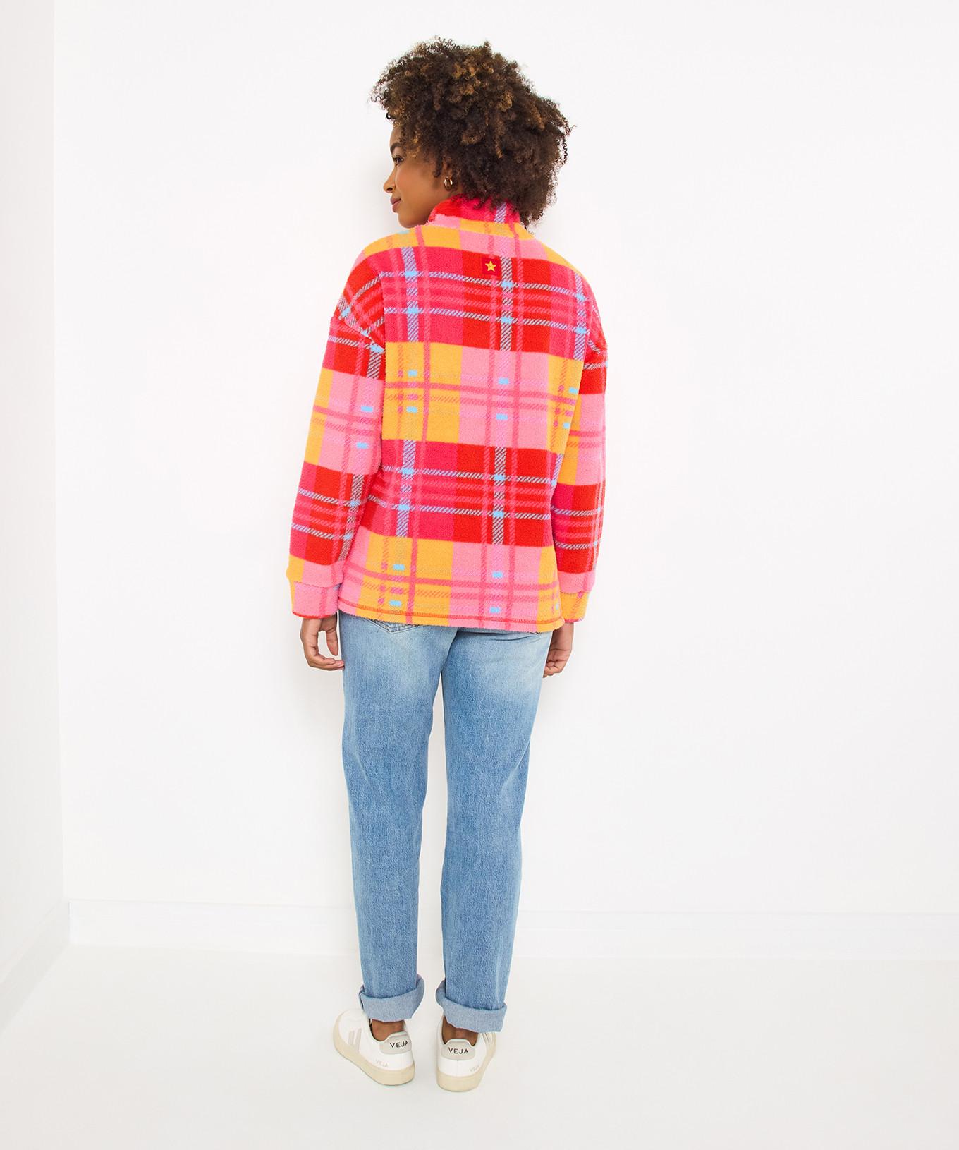 Joe Browns Fleece mit Karomuster und halbem Reißverschluss