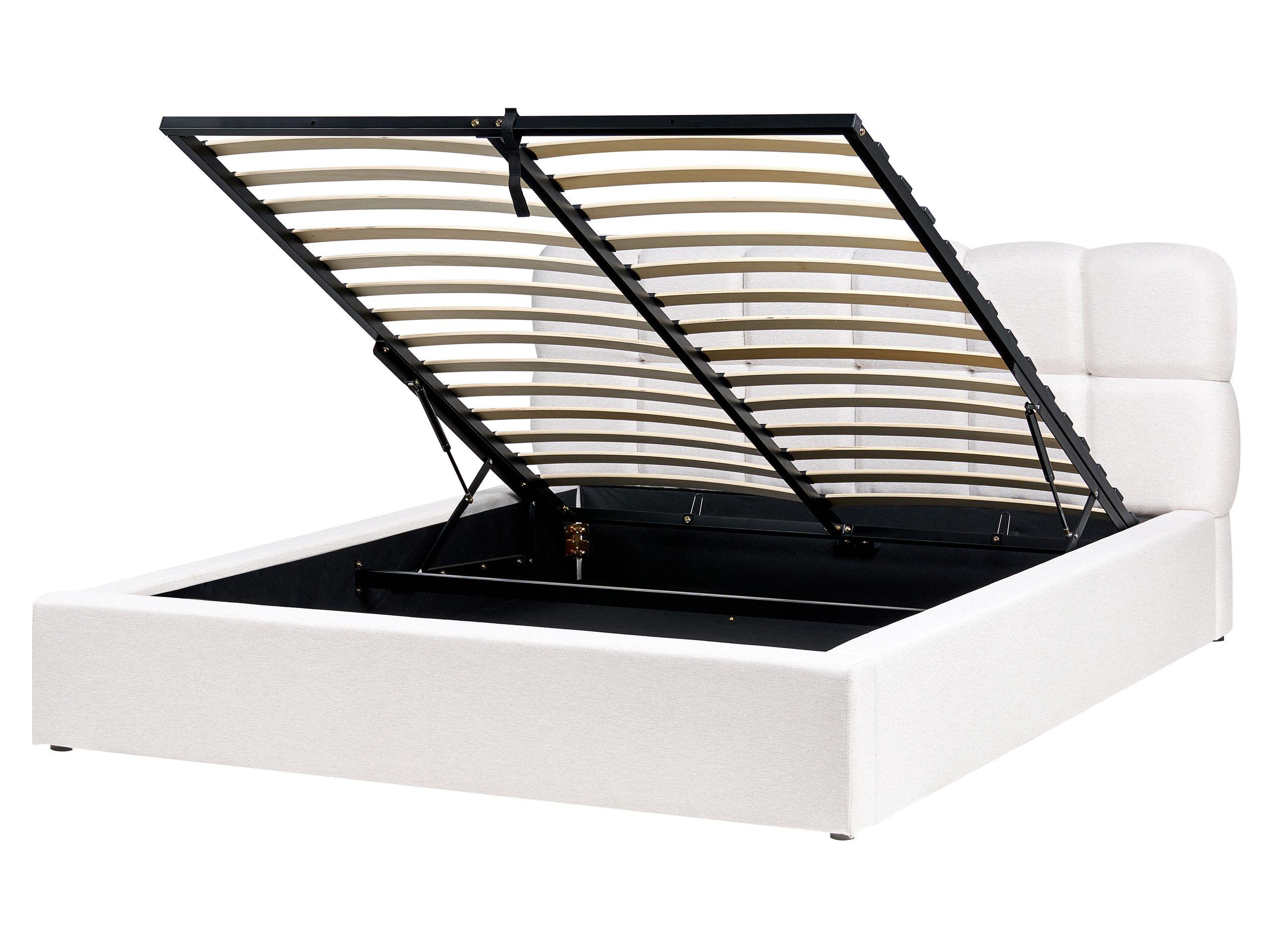 Beliani Bett mit Stauraum aus Polyester Modern BASTON