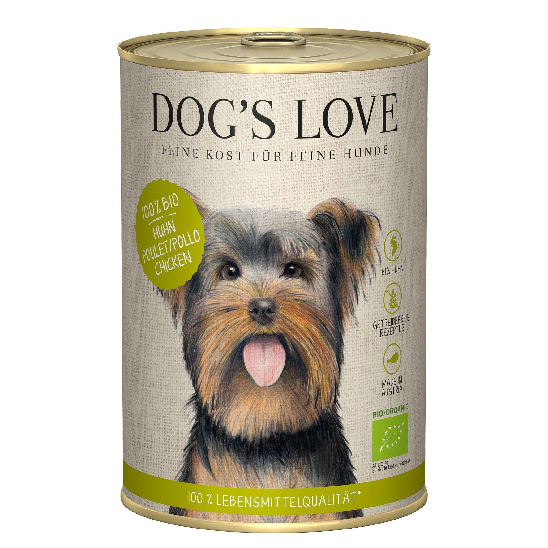 Dog's Love Bio Huhn Buchweizen Sellerie und Basilikum - Multipack