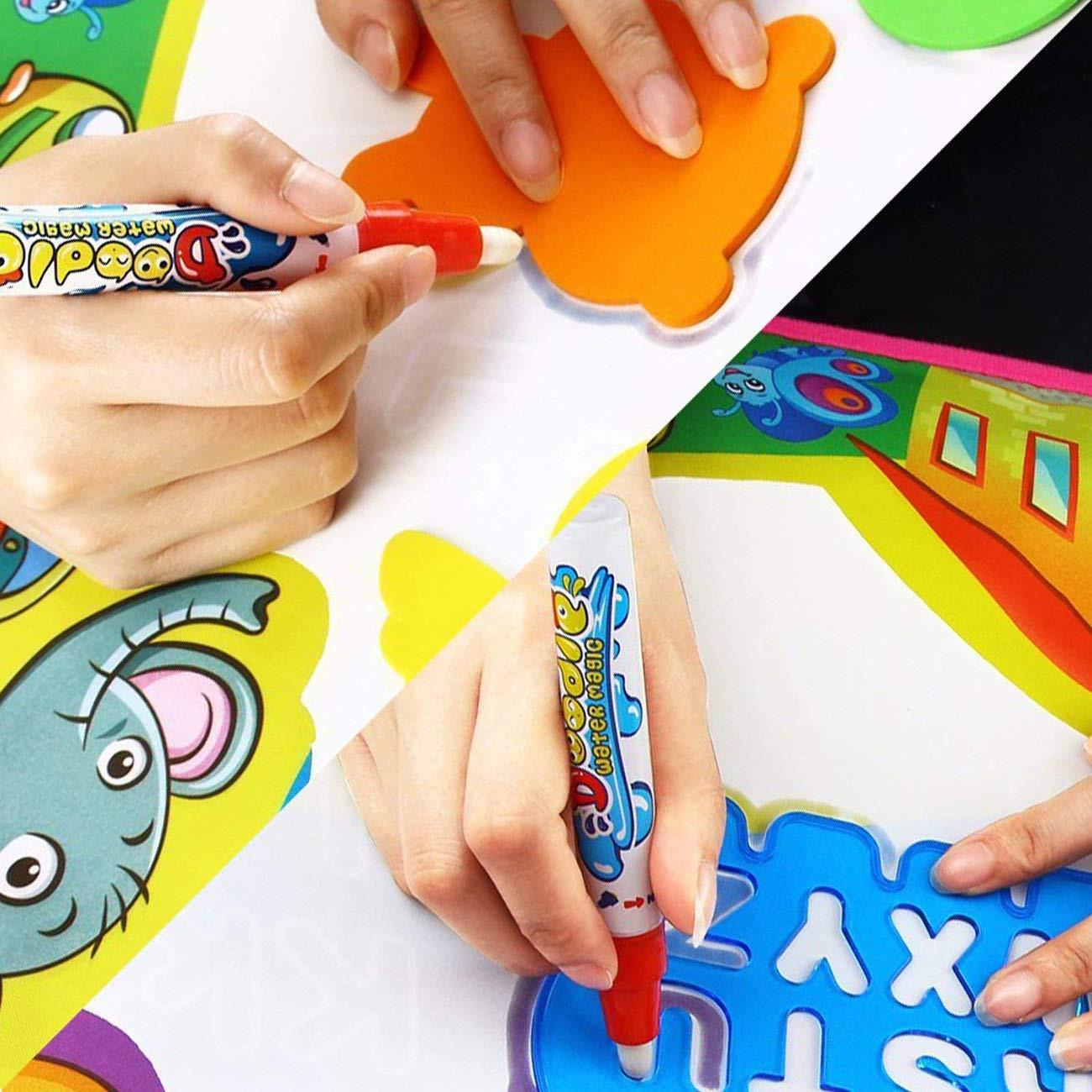 Activity-board Water Doodle Mat Magic Doodle Malmatte, mit Malmatte Stift und Stempel Zubehör, Zeichenmatte für Kinder