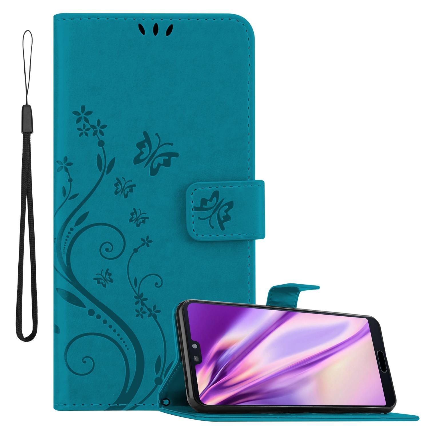 Cadorabo Hülle für Huawei P20 Blumen Design Magnetverschluss