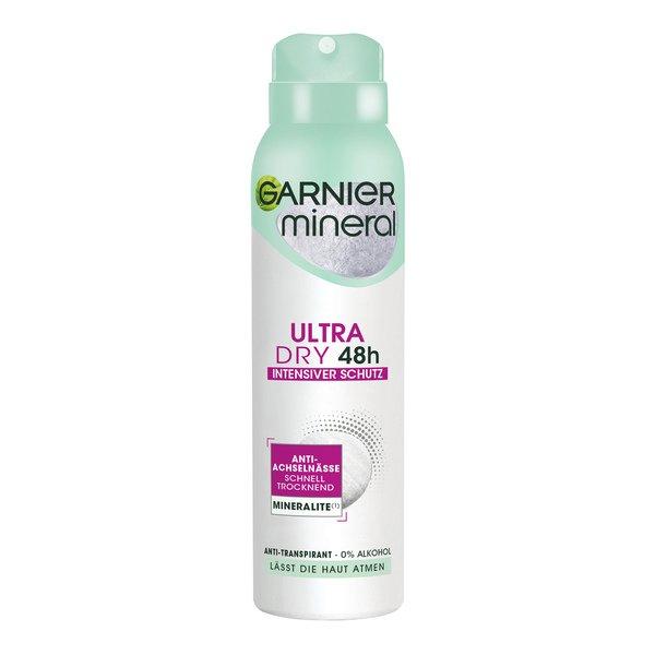 GARNIER Mineral UltraDry Spray, Anti-Transpirant, intensiver Schutz vor Körpergeruch und Achselnässe, bis zu 48 h Wirkung