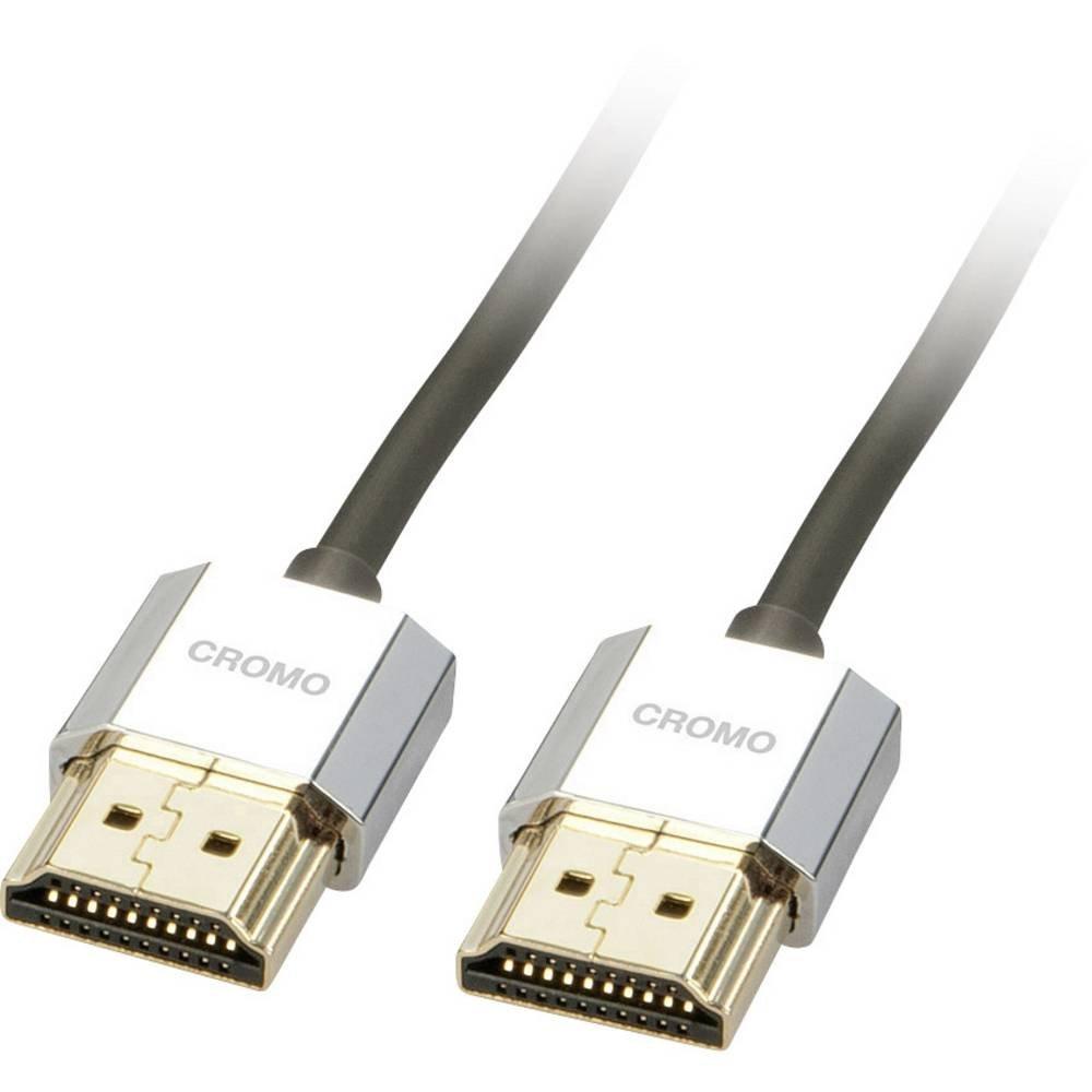LINDY CROMO Slim High-Speed-HDMI-Kabel mit Ethernet, Typ AA, 0.5m