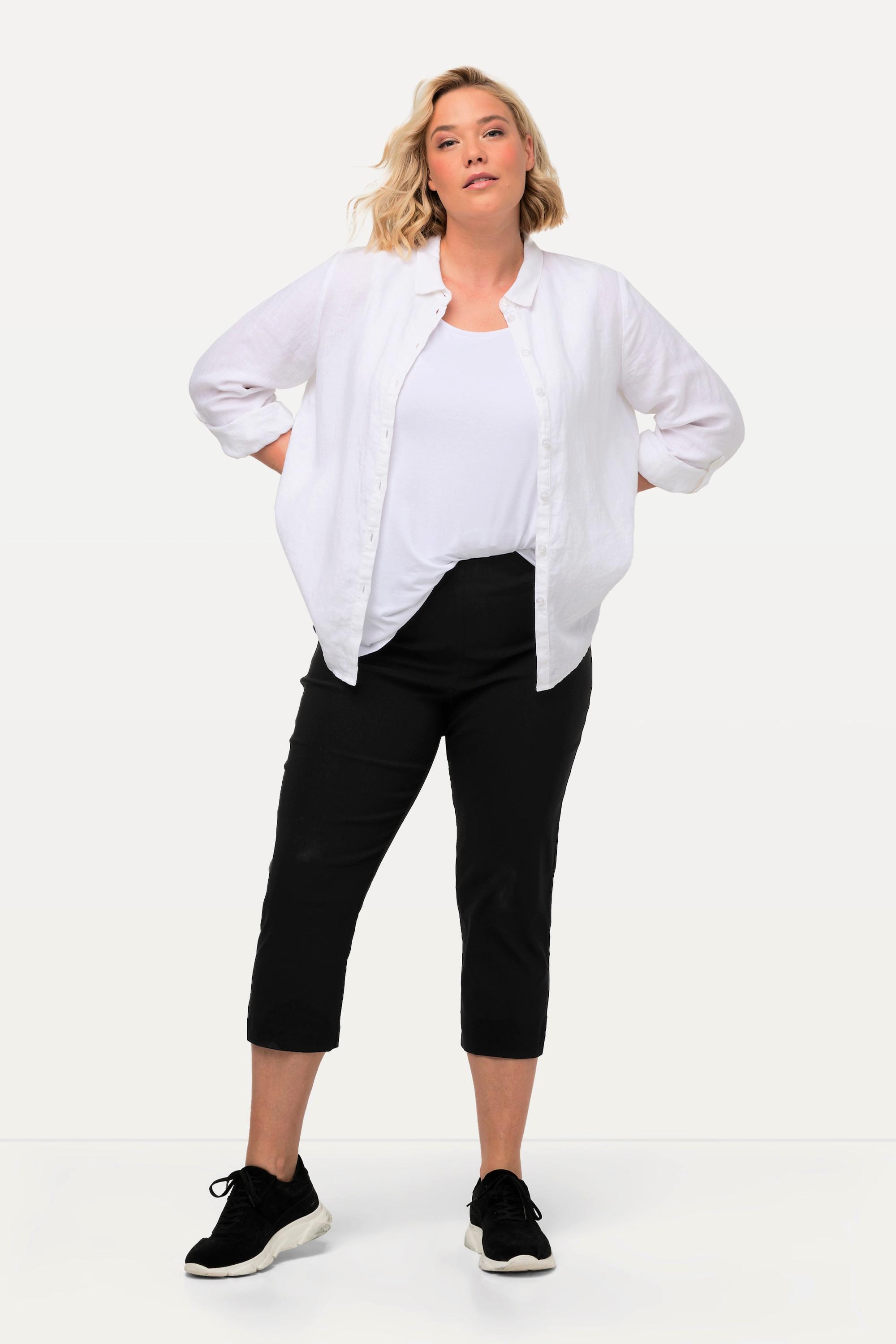 Ulla Popken Bengalinhose wadenlang mit Elastikbund