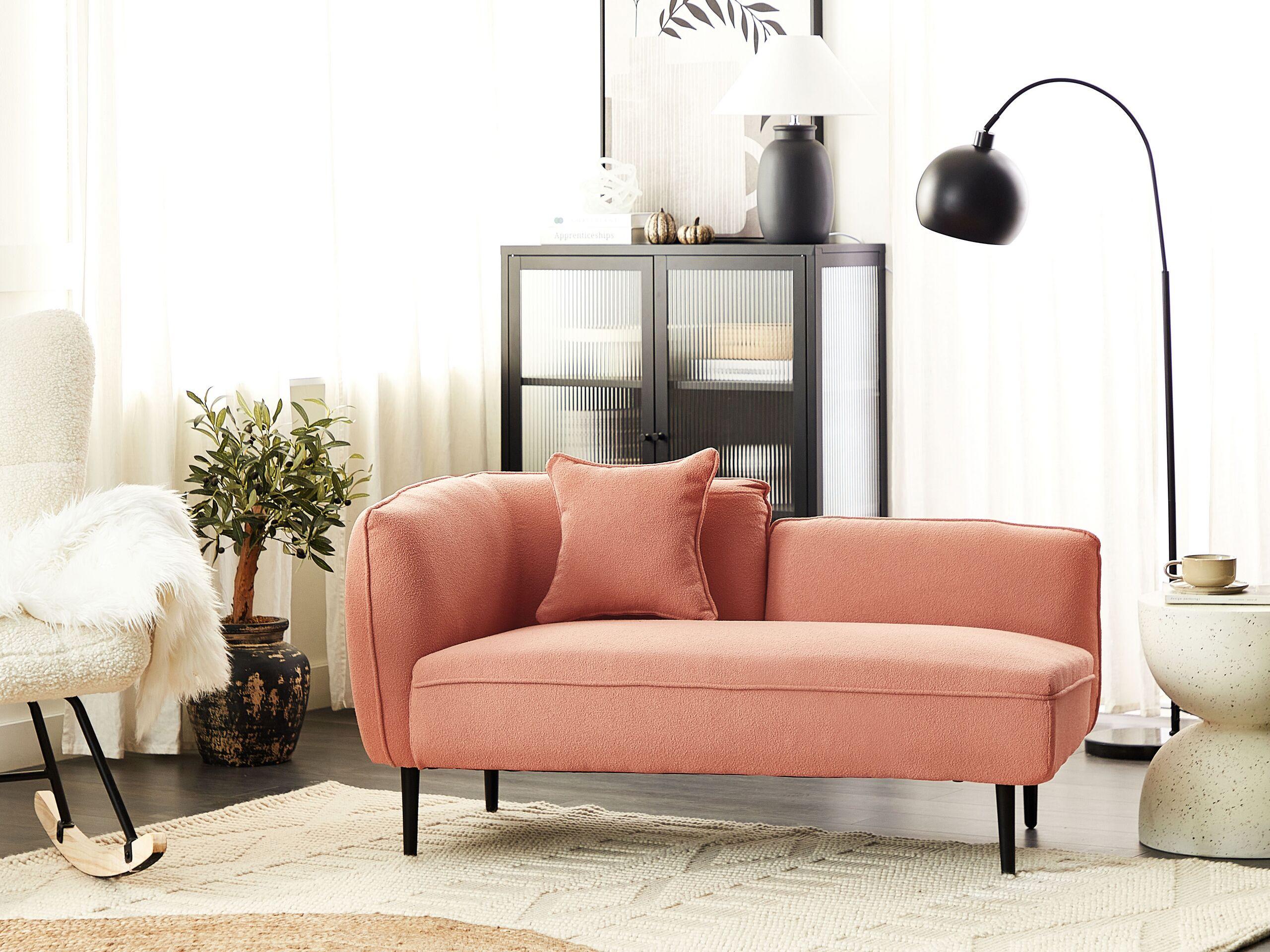 Beliani Linksseitige Chaiselounge aus Bouclé Modern CHEVANNES