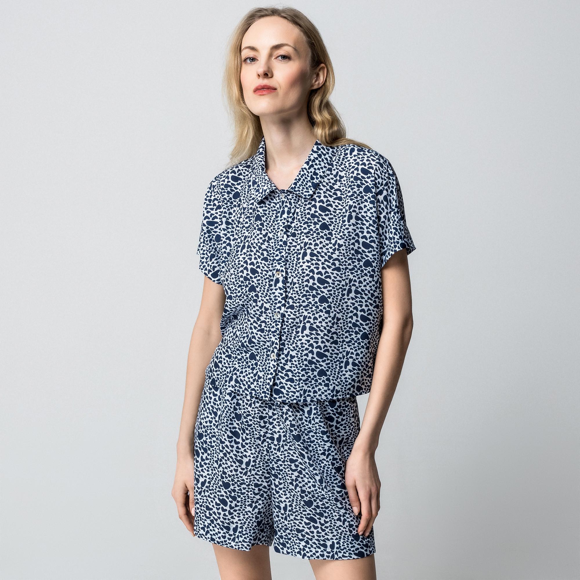 Manor Woman Gemusterte Regular Fit Shorts