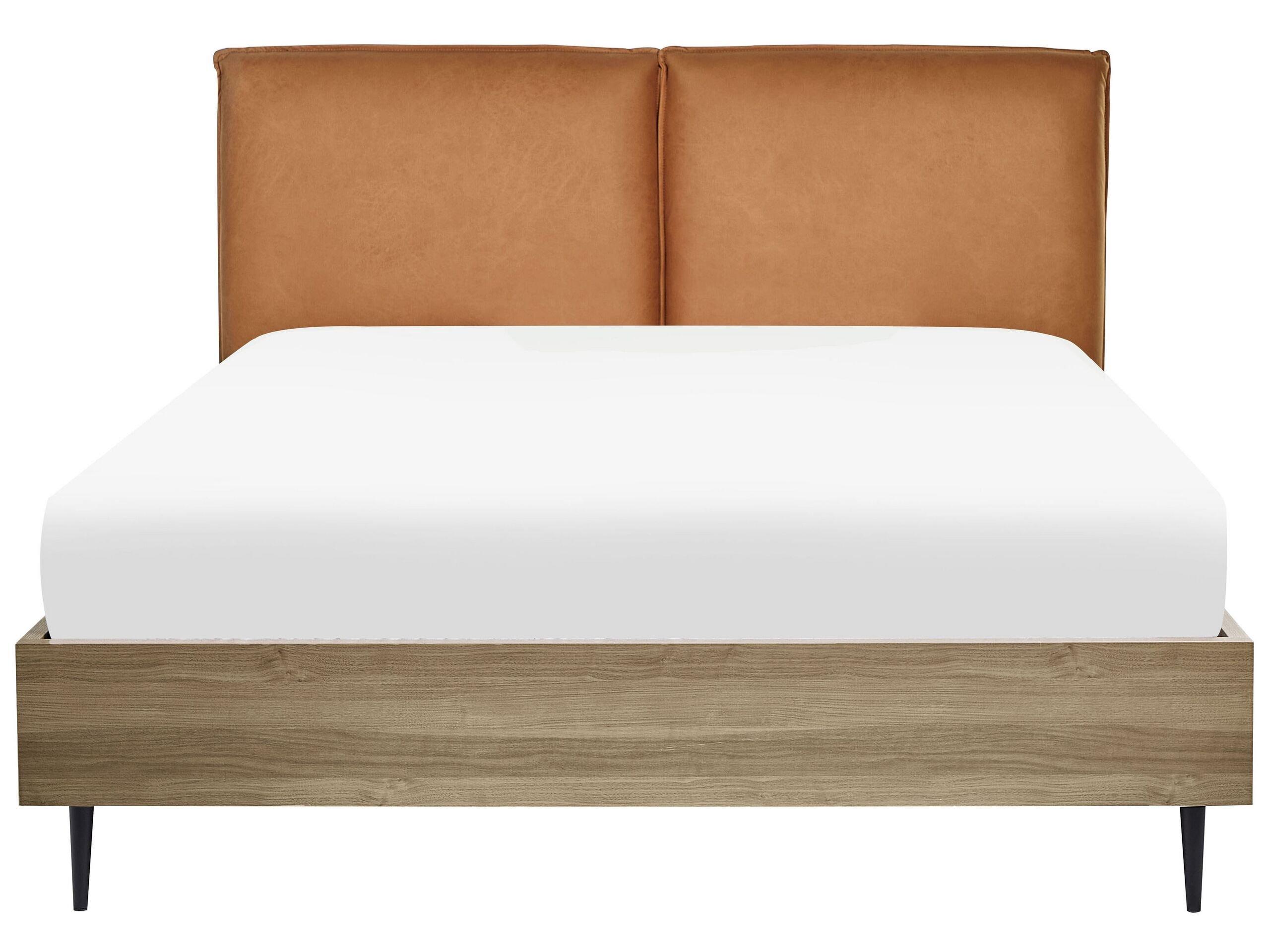 Beliani Bett mit Lattenrost aus Kunstleder Modern LIMANTON