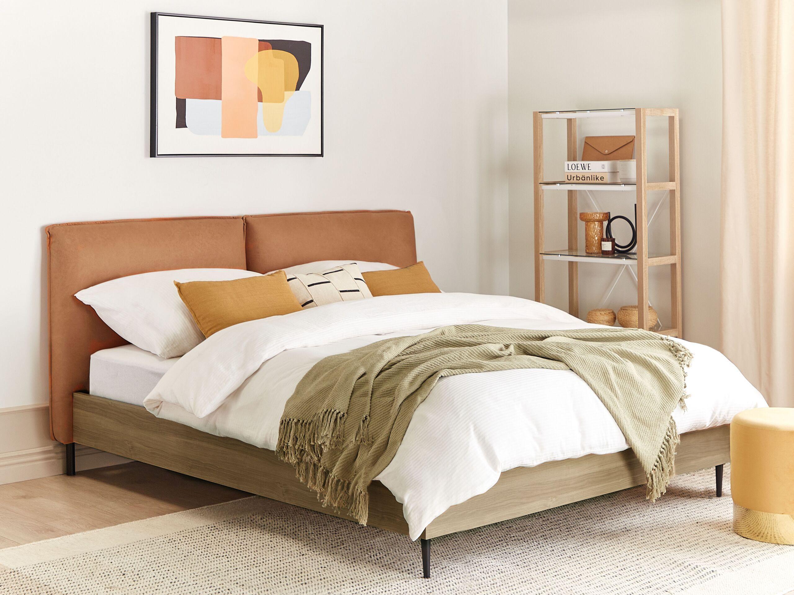 Beliani Bett mit Lattenrost aus Kunstleder Klassisch LIMANTON