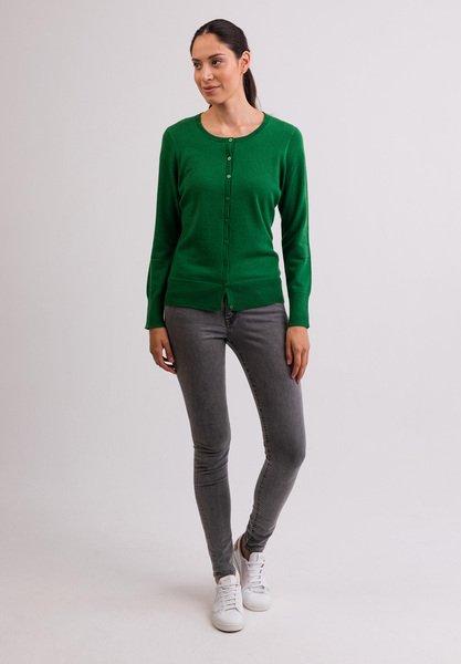 CASH-MERE.CH Kaschmir Cardigan Rundhals