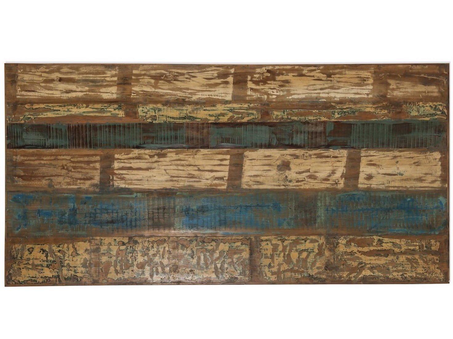 mutoni Massivholztisch 180x100 - Altholz lackiert bunt - Metall