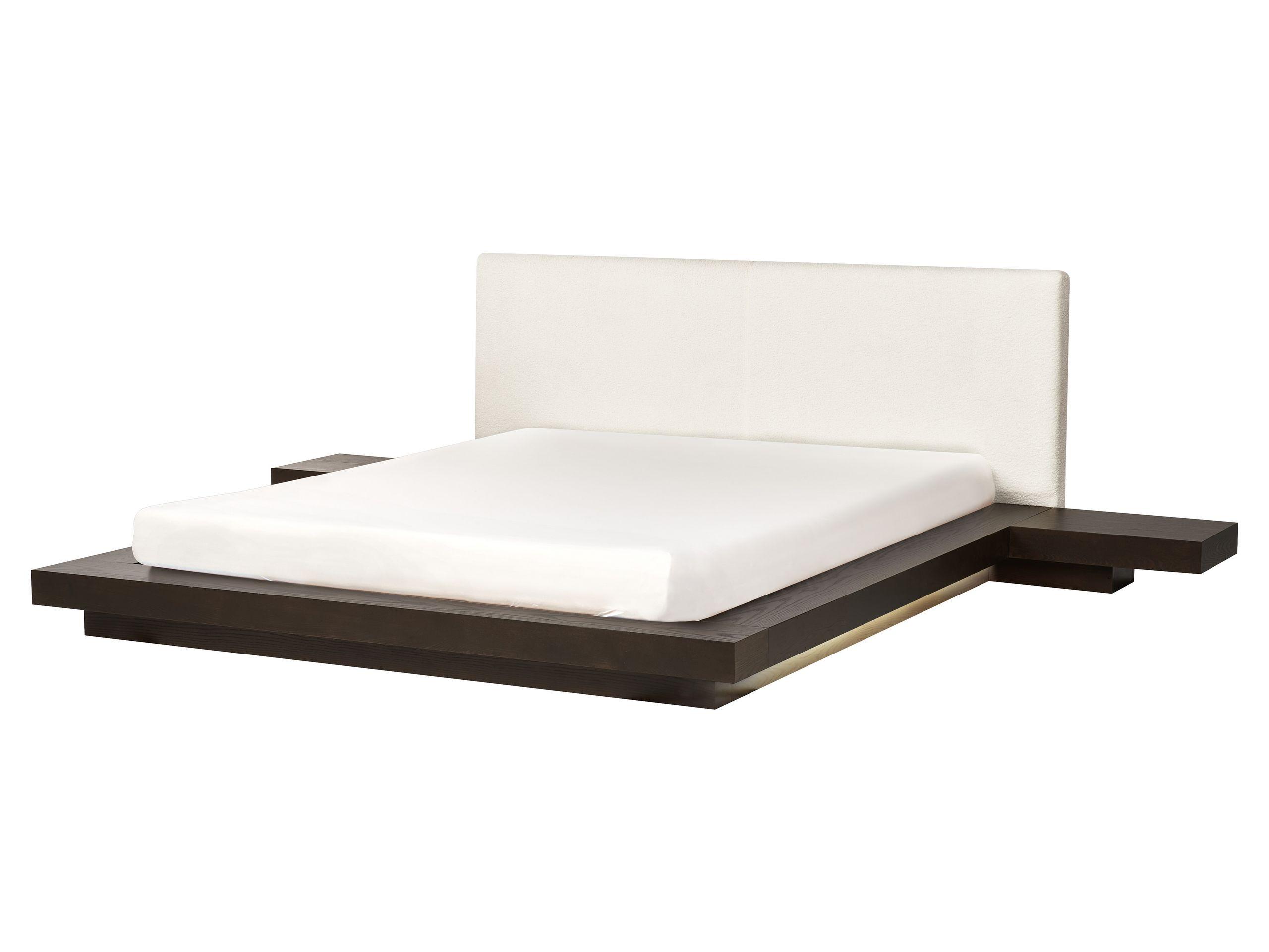 Beliani Bett mit LED aus MDF-Platte Skandinavisch ZEN