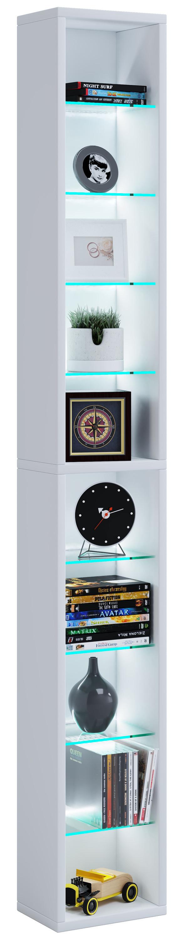 VCM Holz CD DVD Regal | Bücherregal | Aufbewahrung | Maße H. 155 x B. 21 x T. 14 cm | Standregal - Rasato XL