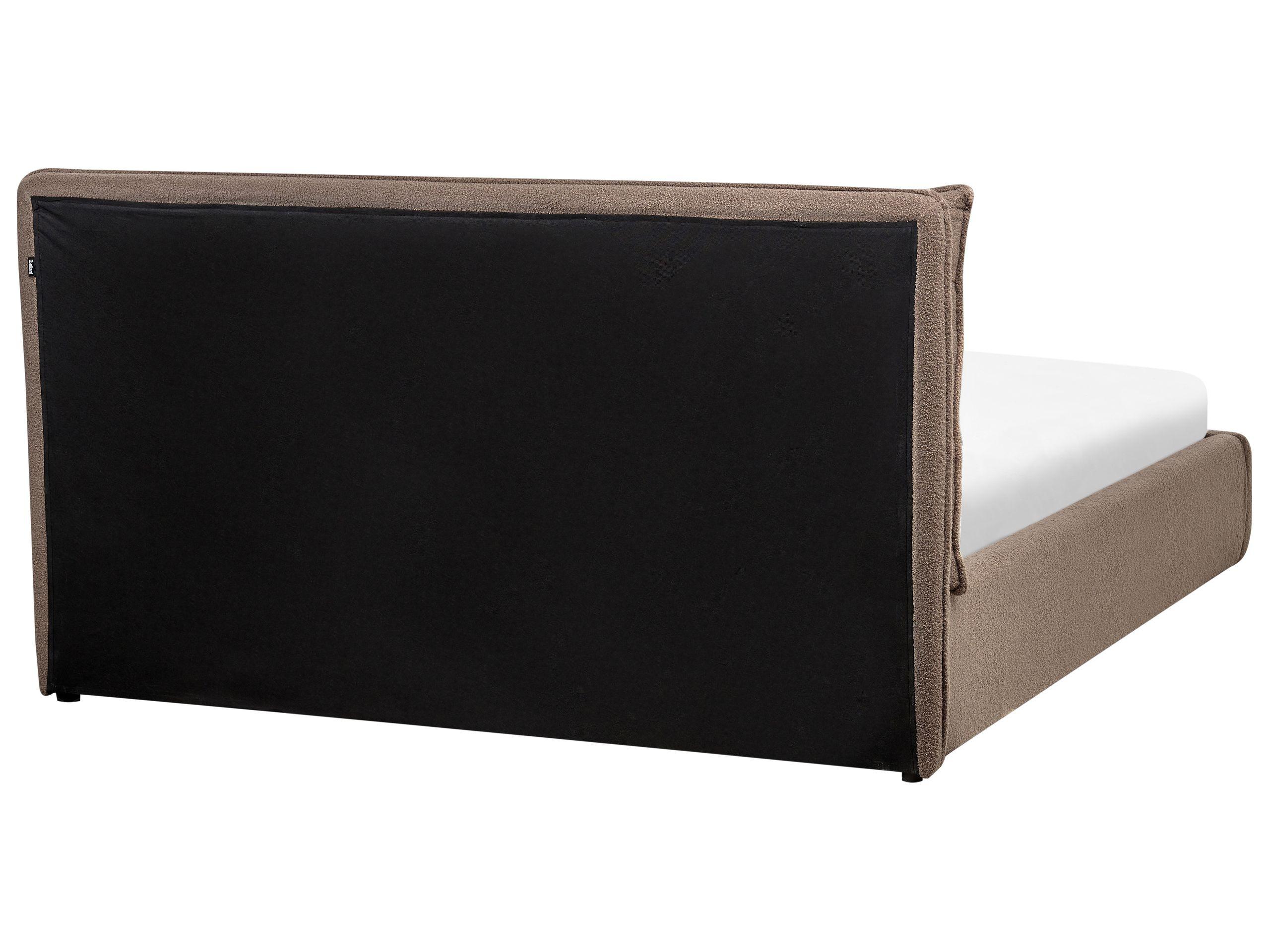 Beliani Bett mit Stauraum aus Bouclé Modern BAJONNA