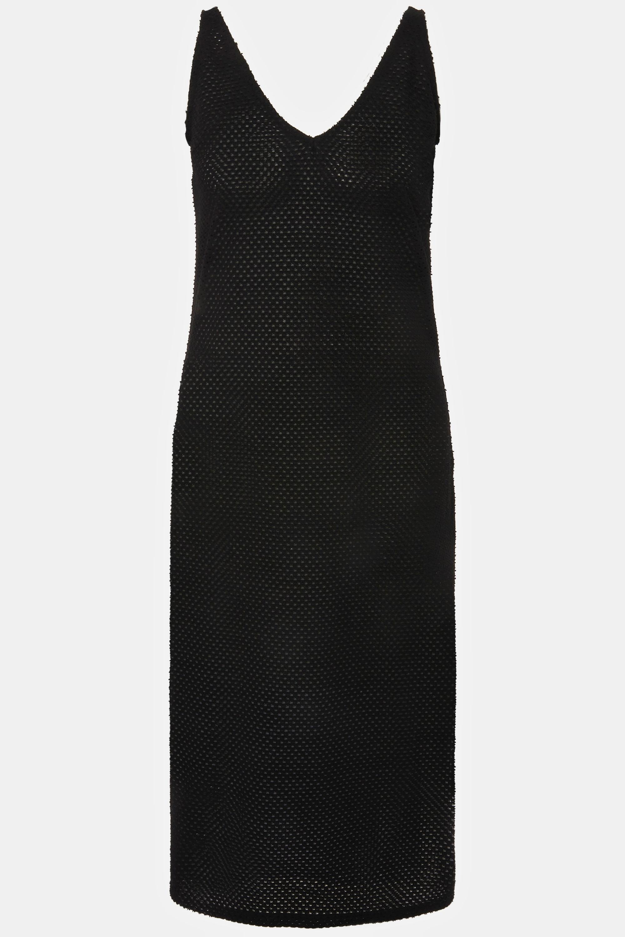 Studio Untold Netz Midikleid Loose Fit V-Ausschnitt Ärmellos