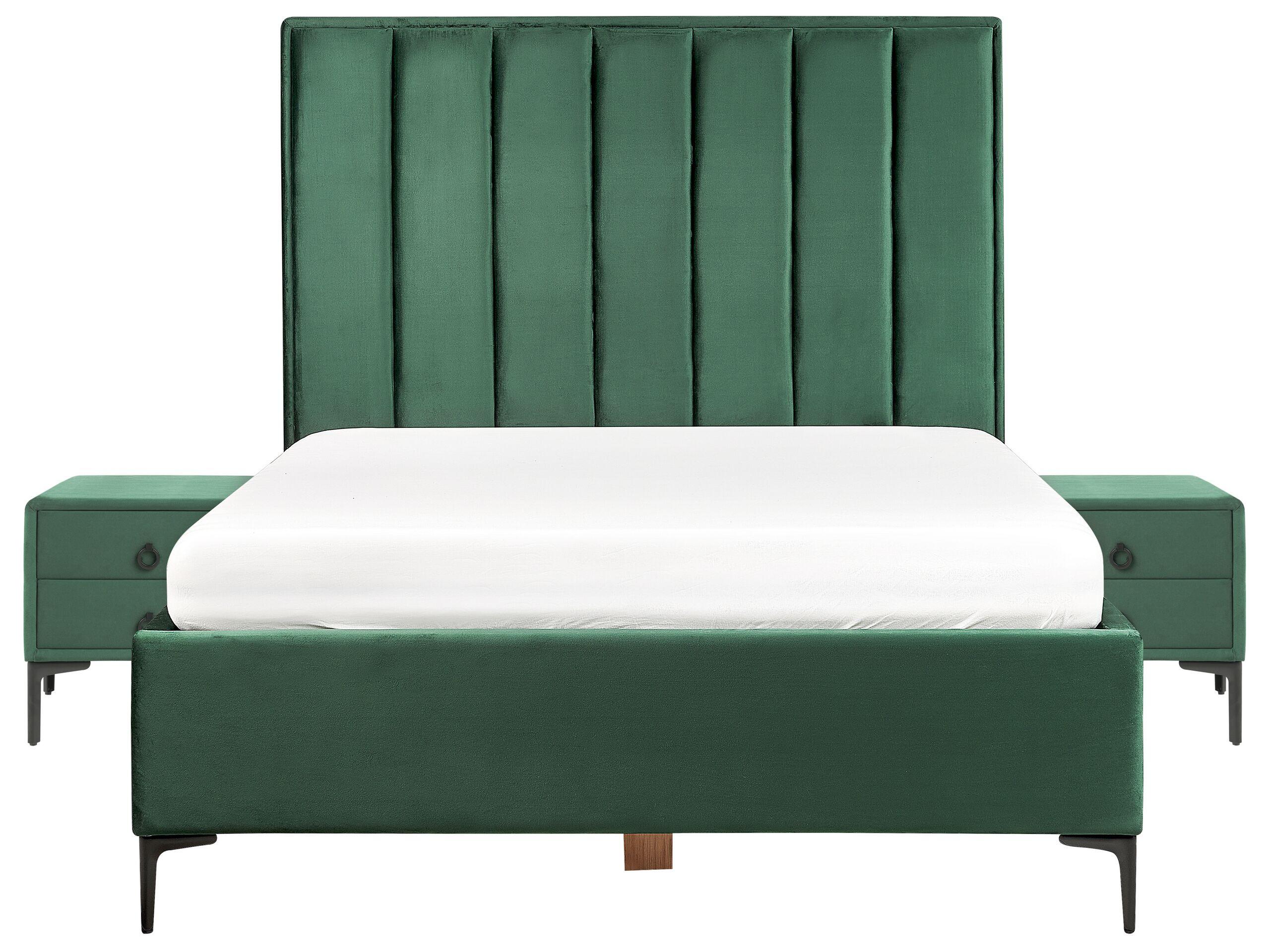 Beliani Schlafzimmer Set aus Samtstoff SEZANNE