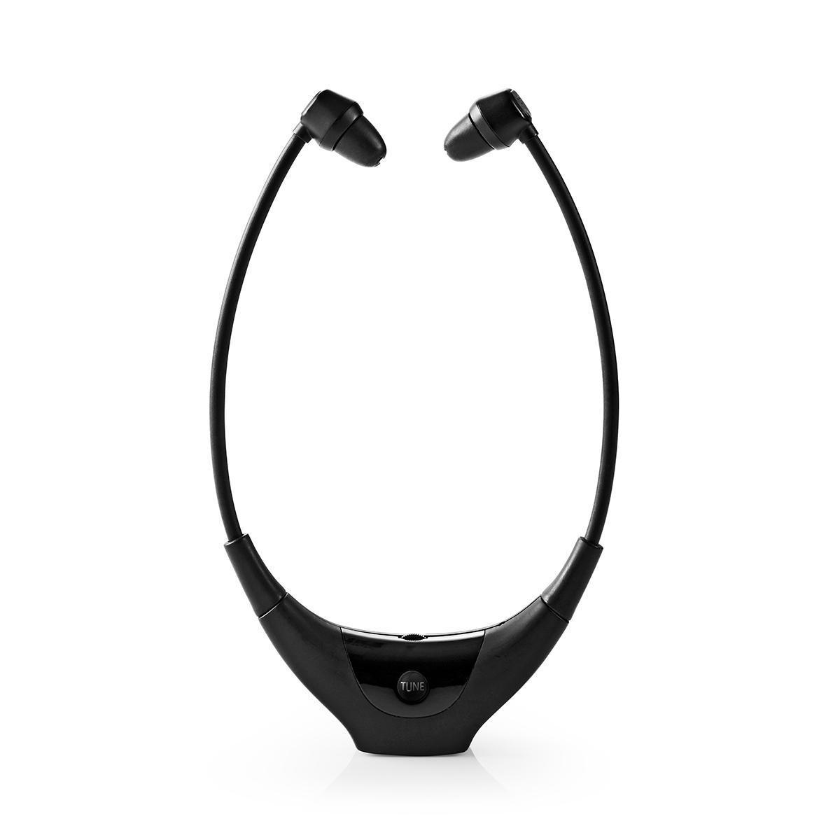 Nedis Drahtlose TV -Kopfhörer | Rf | In-Ear | Maximale Akkulaufzeit: 4,5 Stunden | 35 m | Digital Audio | Batteriepuppe | Gleichgewichtskontrolle | Schwarz
