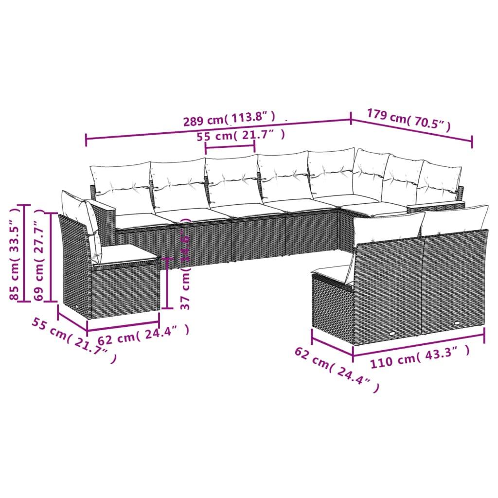 VidaXL Garten sofagarnitur poly-rattan