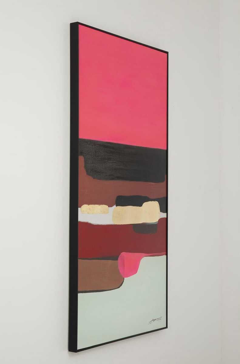 KARE Design Gerahmtes Bild Abstract Shapes pink 73x143