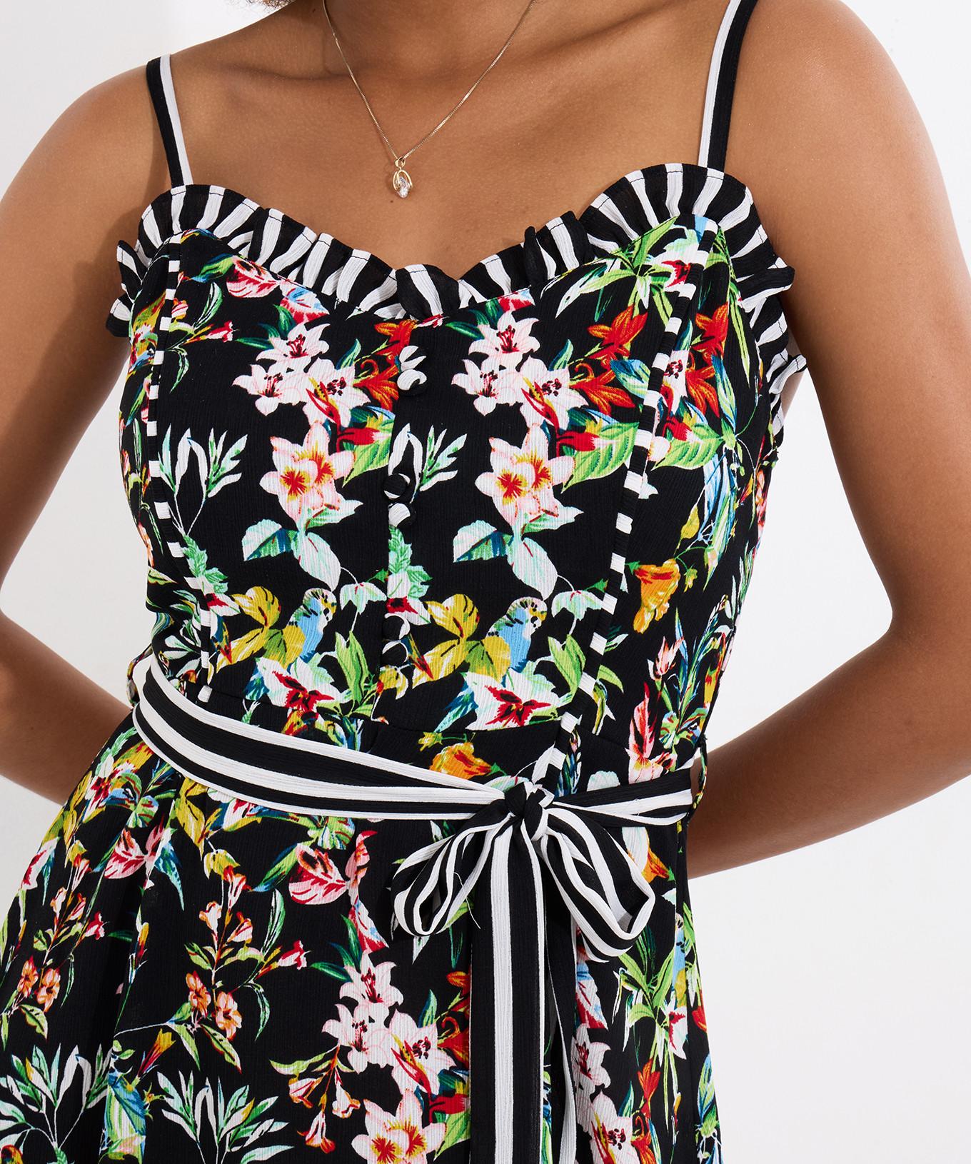 Joe Browns Kleid mit tropischem Druck und Bindegürtel