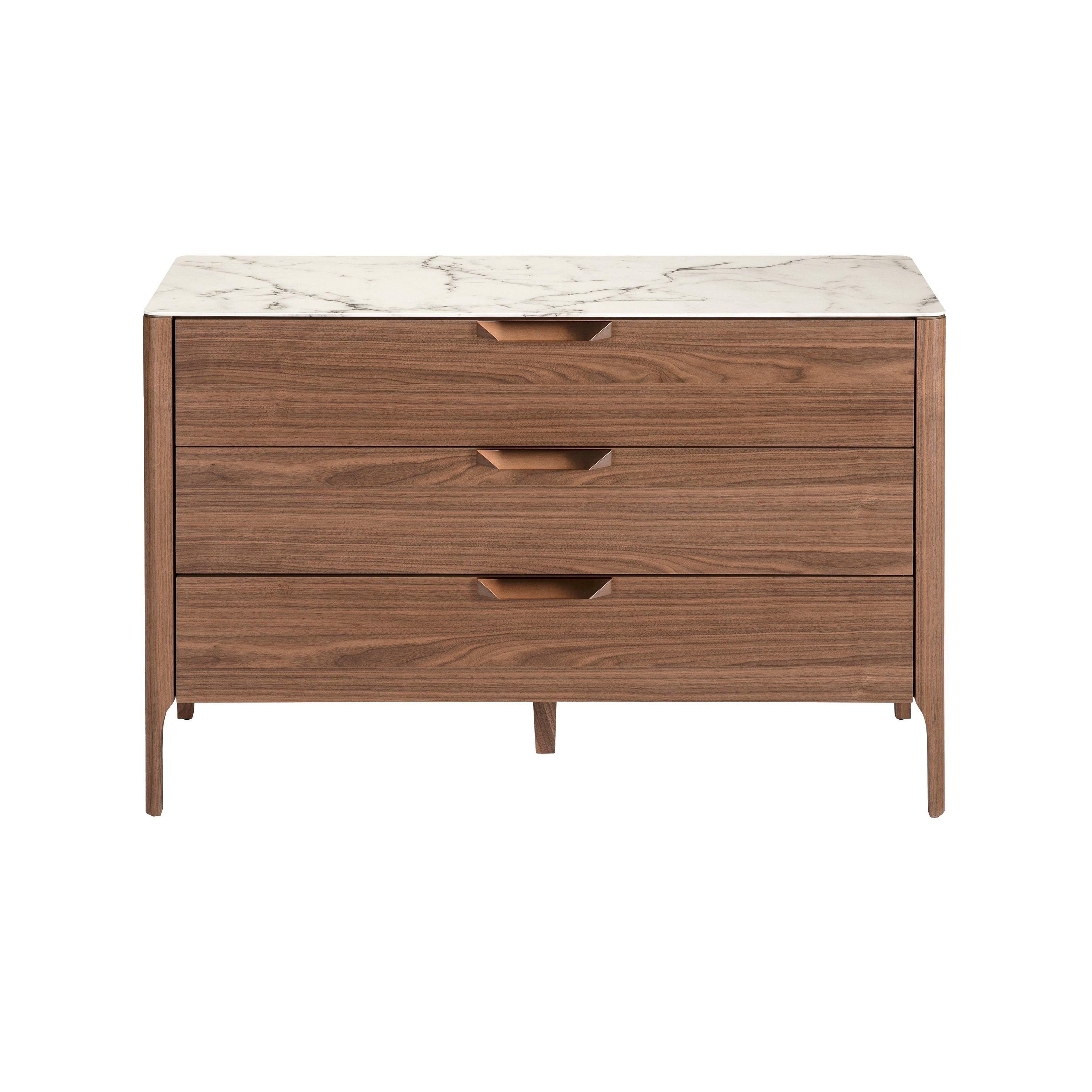 ANGEL CERDA Kommode Nussbaum Fiberglas Marmoreffekt