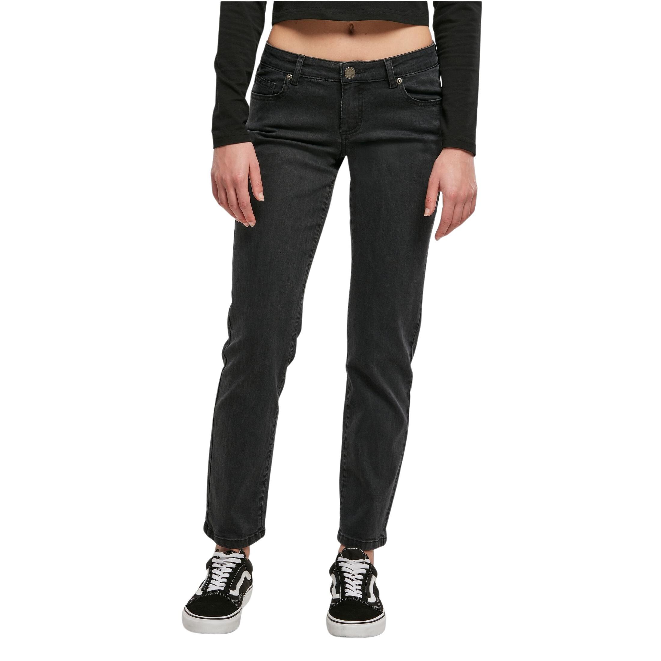 URBAN CLASSICS Jeans gerade hohe Taille