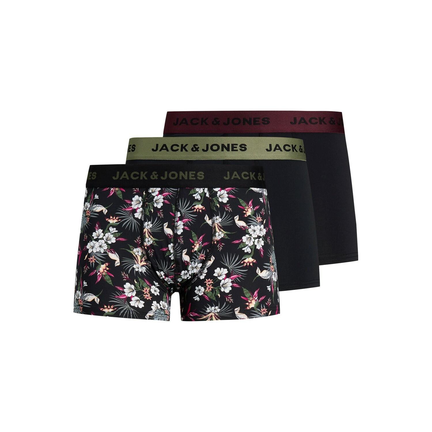 JACK & JONES Satz mit 3 Boxershorts Flower Microfiber