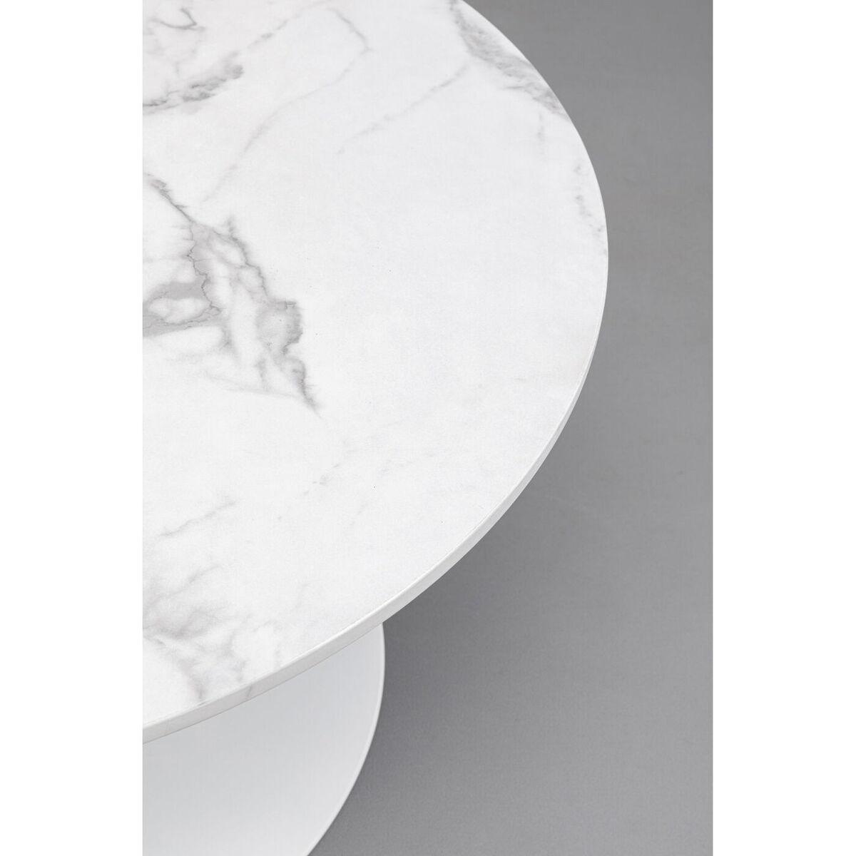 KARE Design Couchtisch Schickeria Marmor weiss rund 80