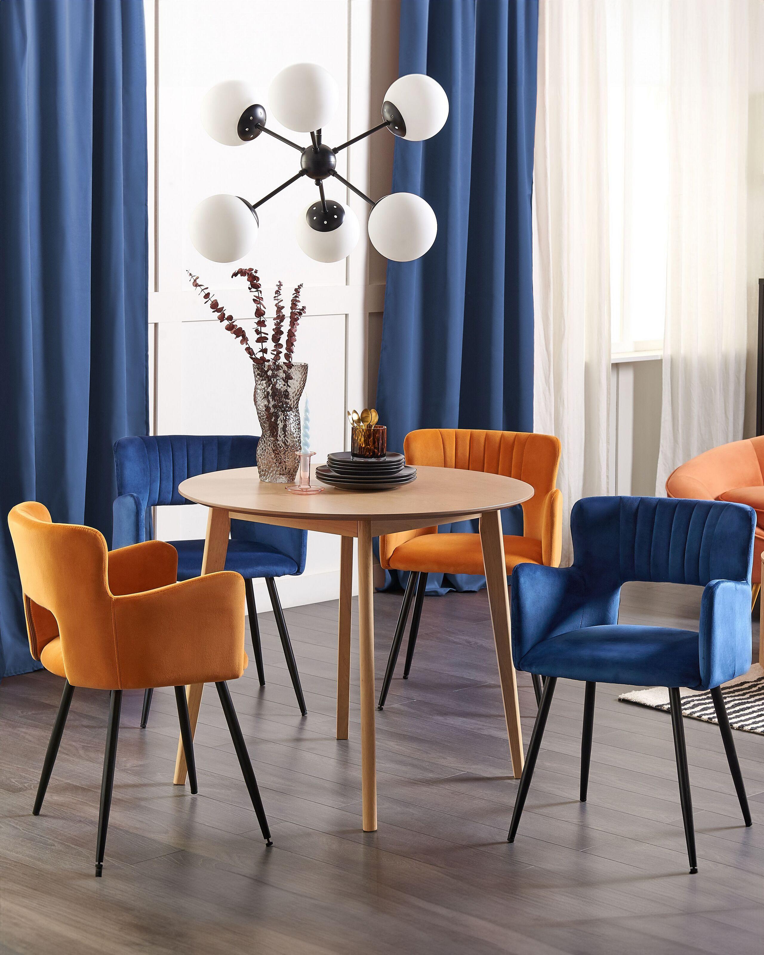 Beliani Esszimmerstuhl 2er Set aus Samtstoff Modern SANILAC