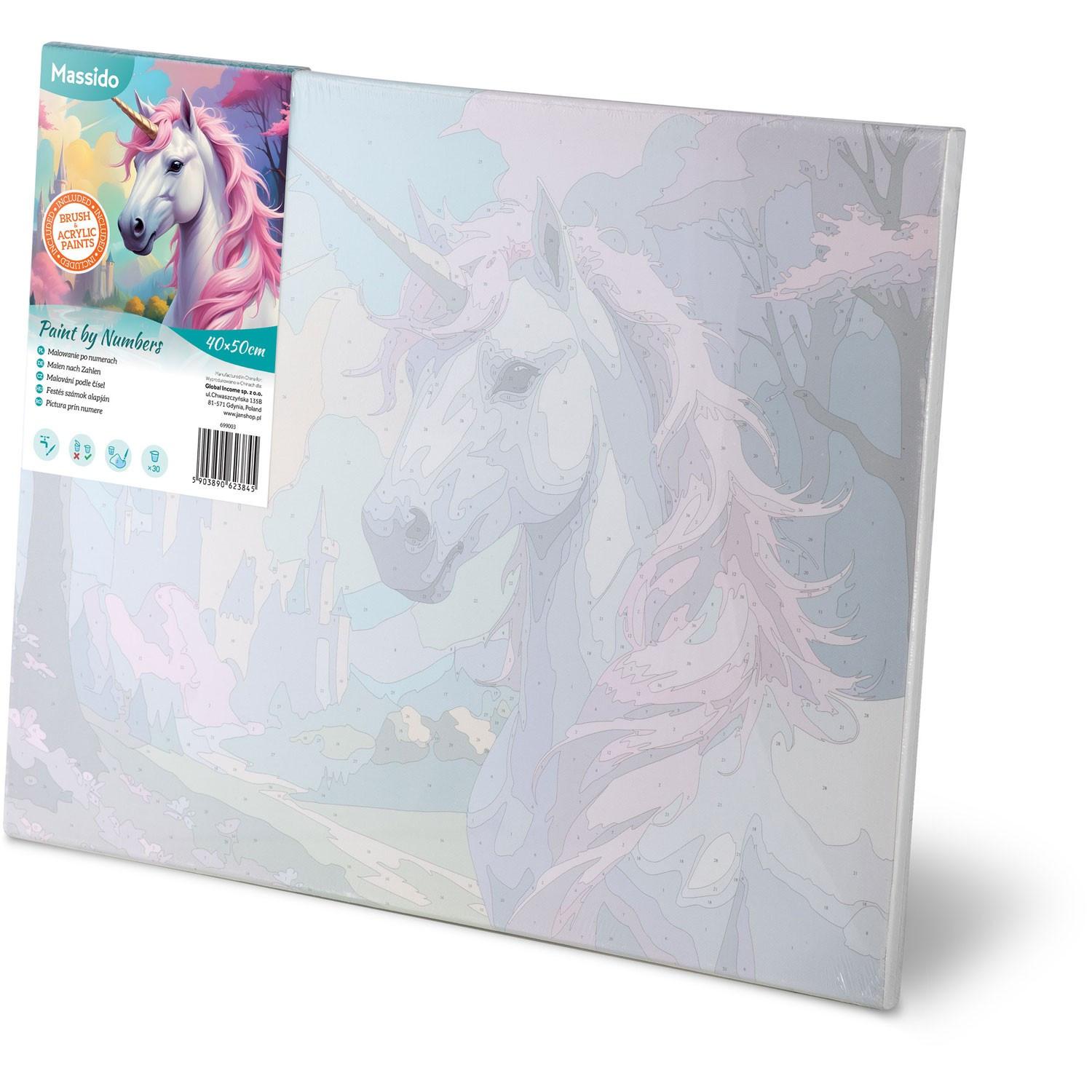 B2X Malen nach Zahlen 40x50 cm Massido Einhorn