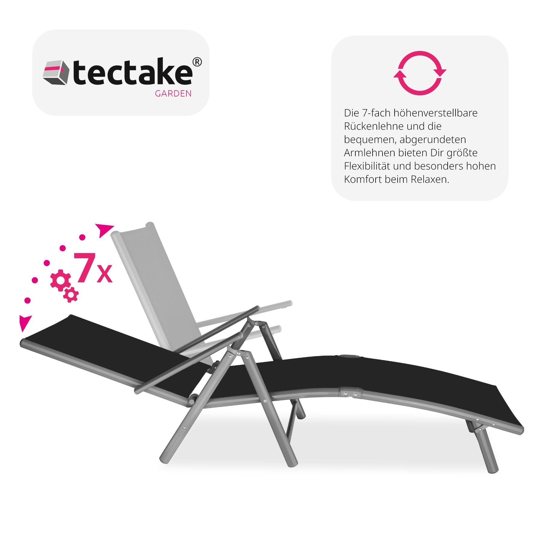 Tectake Gartenliege Textilene-Gewebe mit Aluminiumgestell