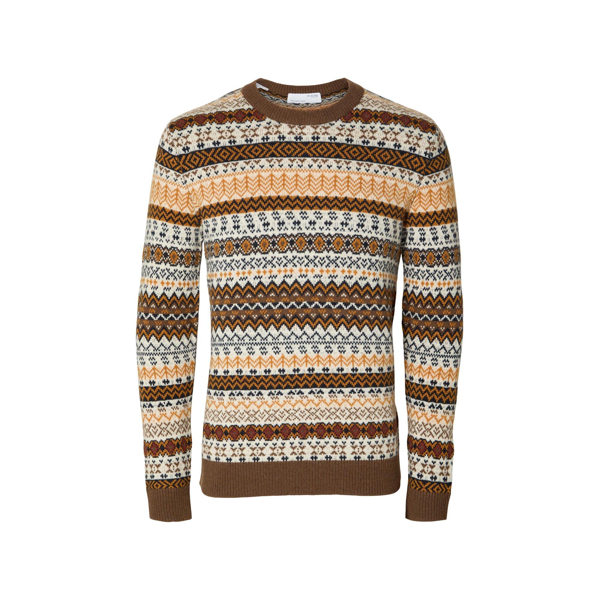 SELECTED SLHFaro LS Knit Fair Isle Pullover