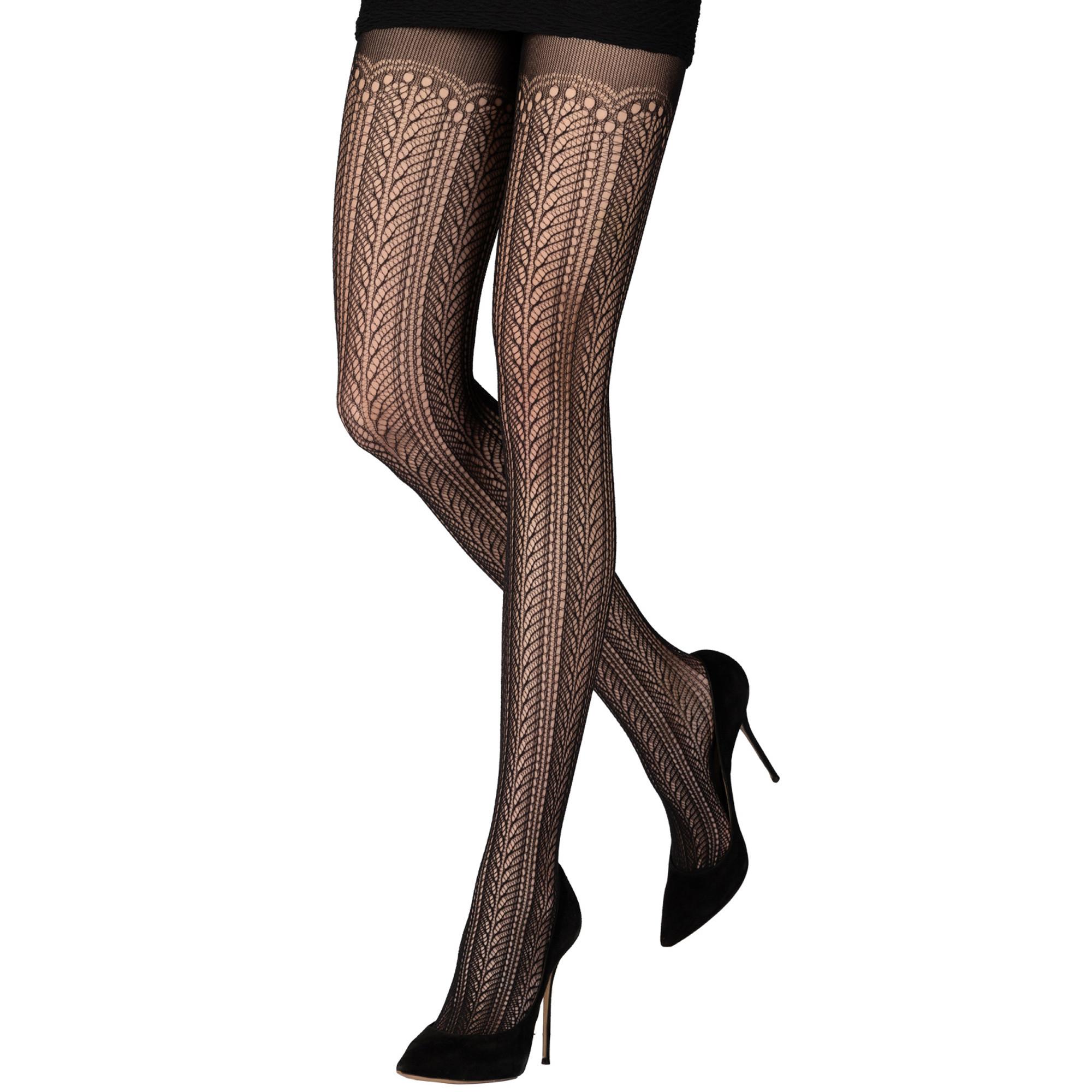 emilio cavallini chevron lace illusion overknee tights 50 Strumpfhosen