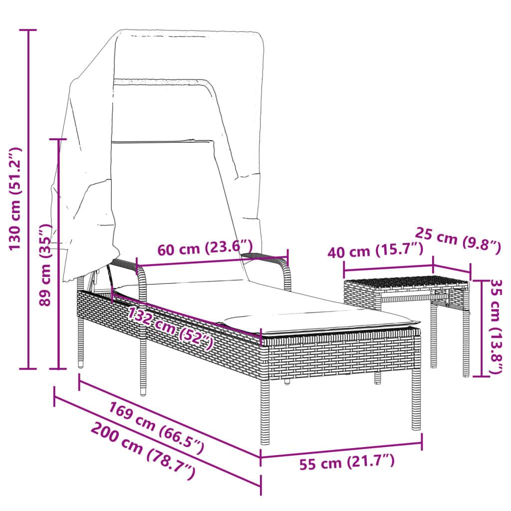 VidaXL Sonnenliege poly-rattan