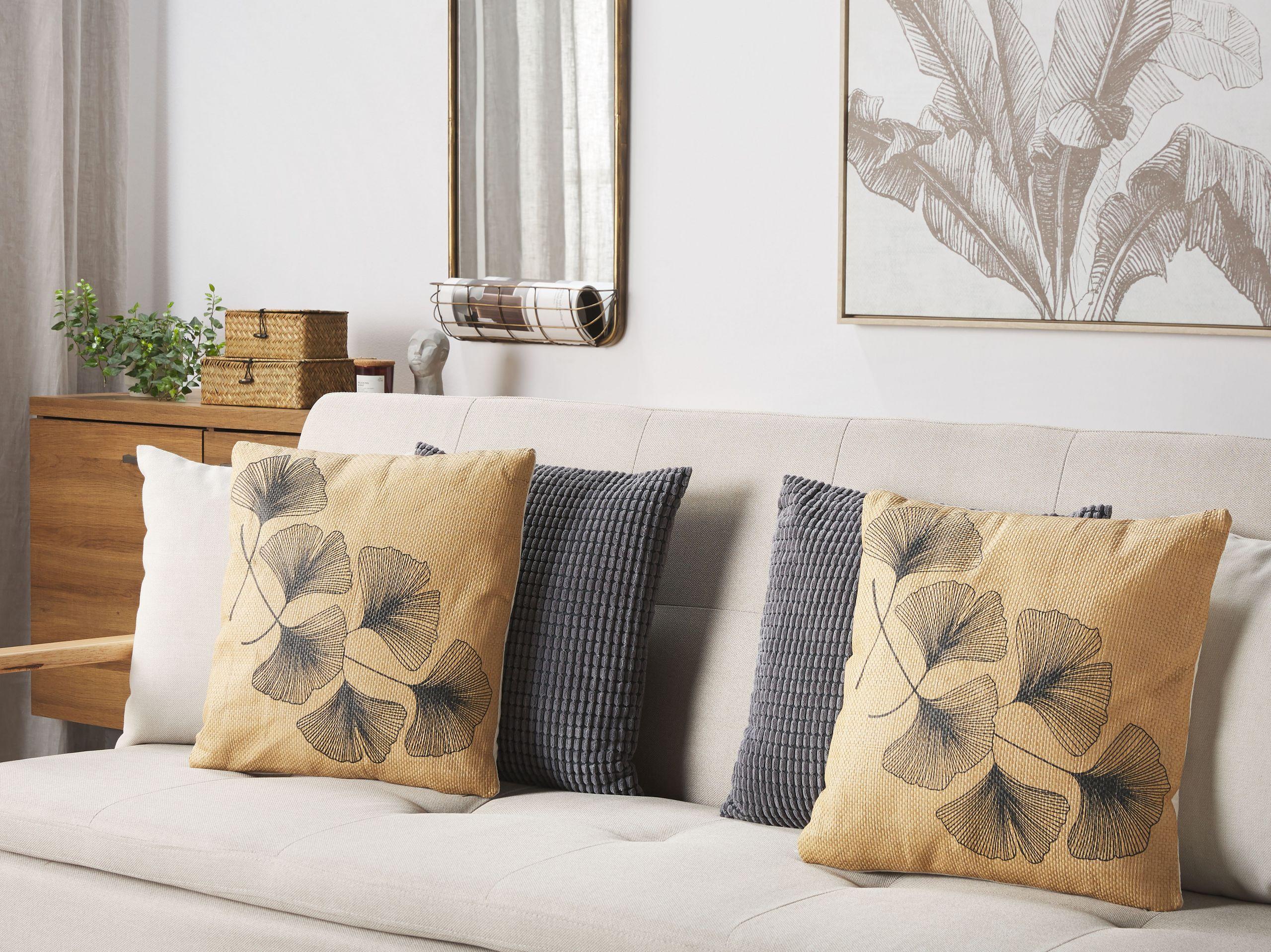 Beliani Dekokissen 2er Set aus Polyester Modern WAKAD
